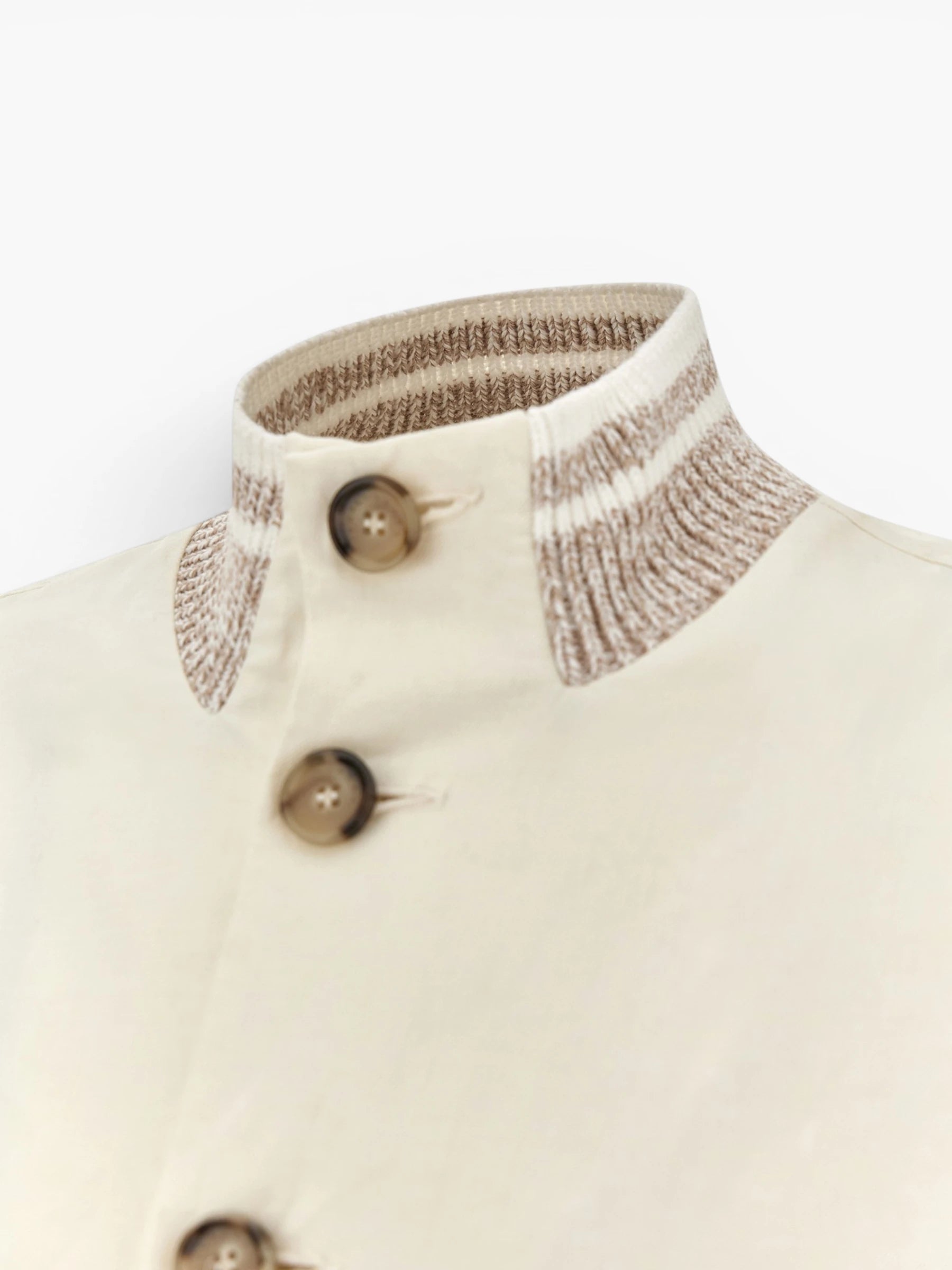 Cotton Knitted / Hybrid jacket - creme