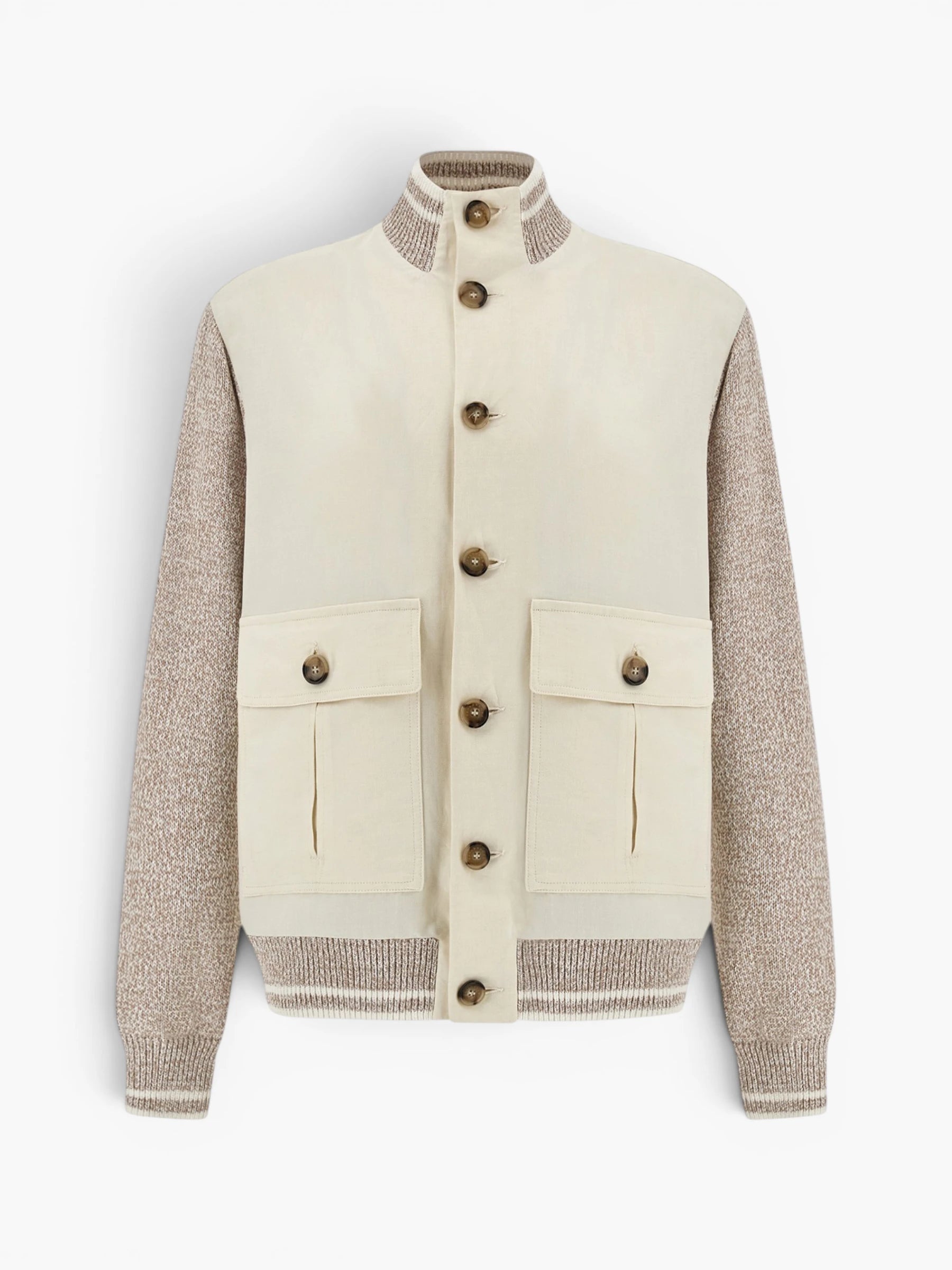 Cotton Knitted / Hybrid jacket - creme