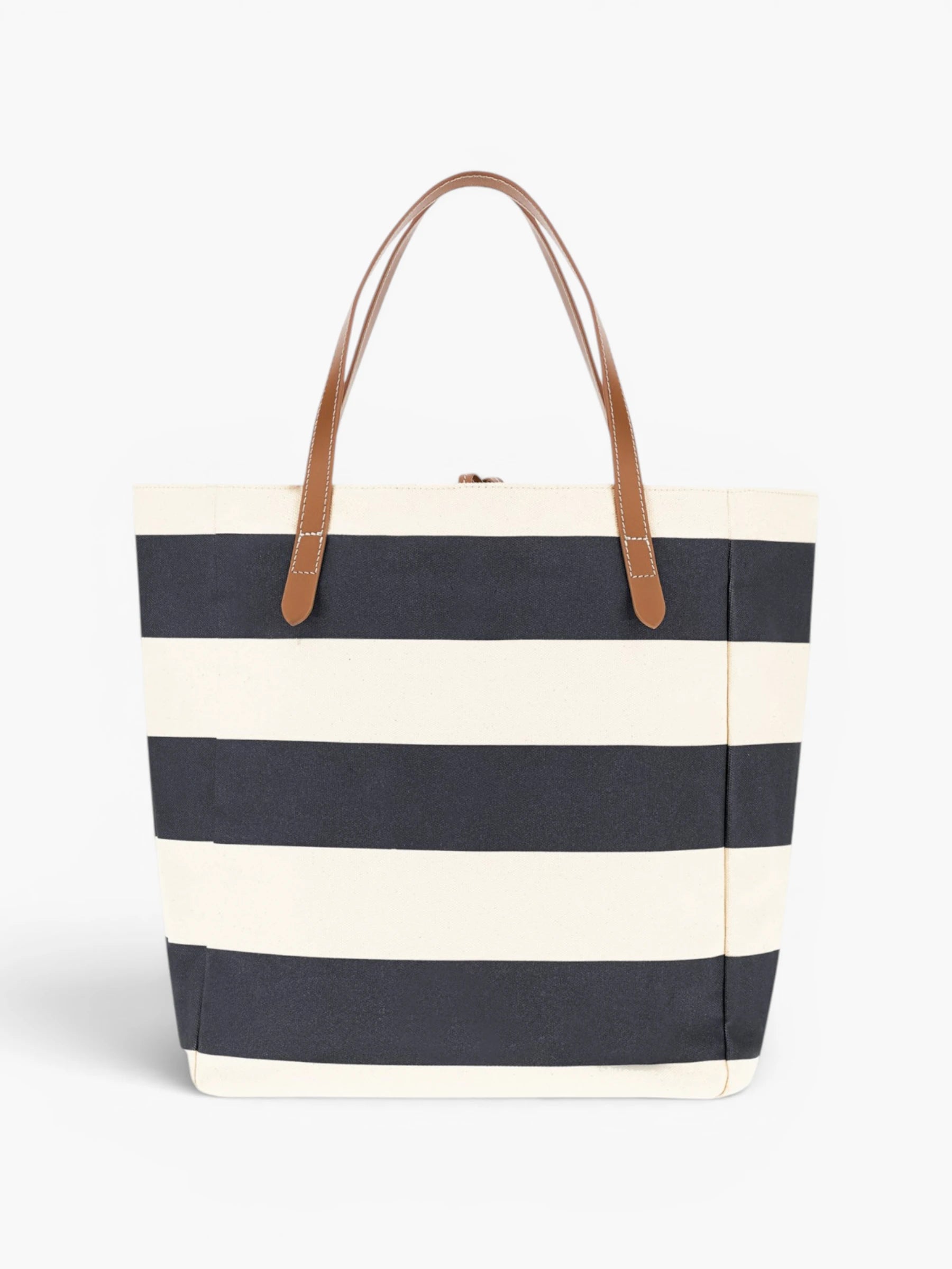 Leather Badge Canvas Striped Bag Sea 26418101 H21 - creme \ blauw gestreept