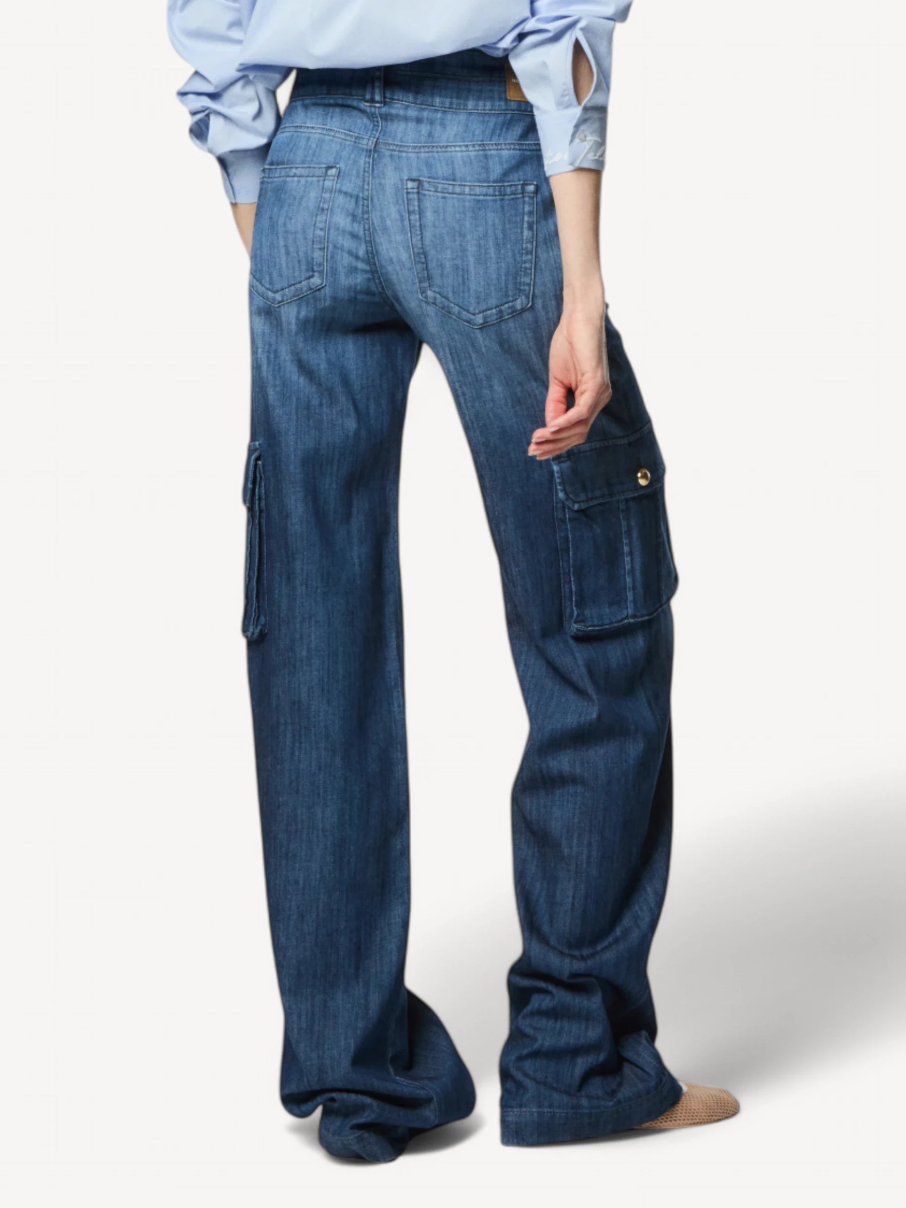 Salvo Cargo Denim Pants - Blauw