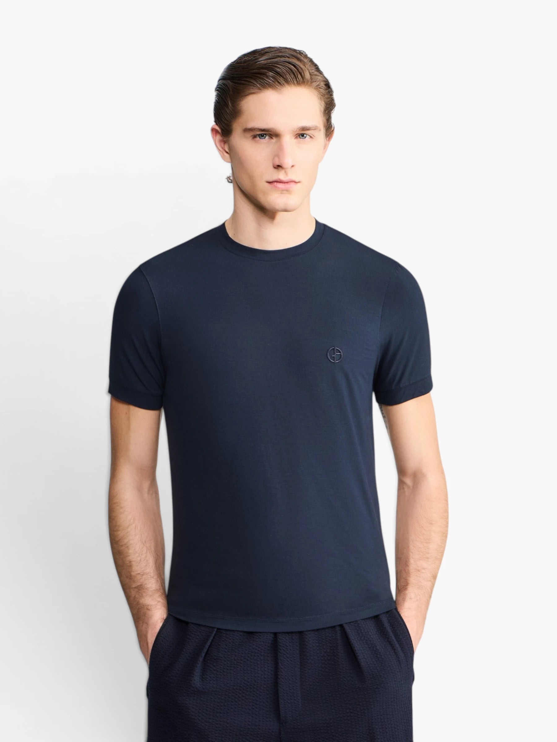Crew-neck T-shirt - BLue Navy
