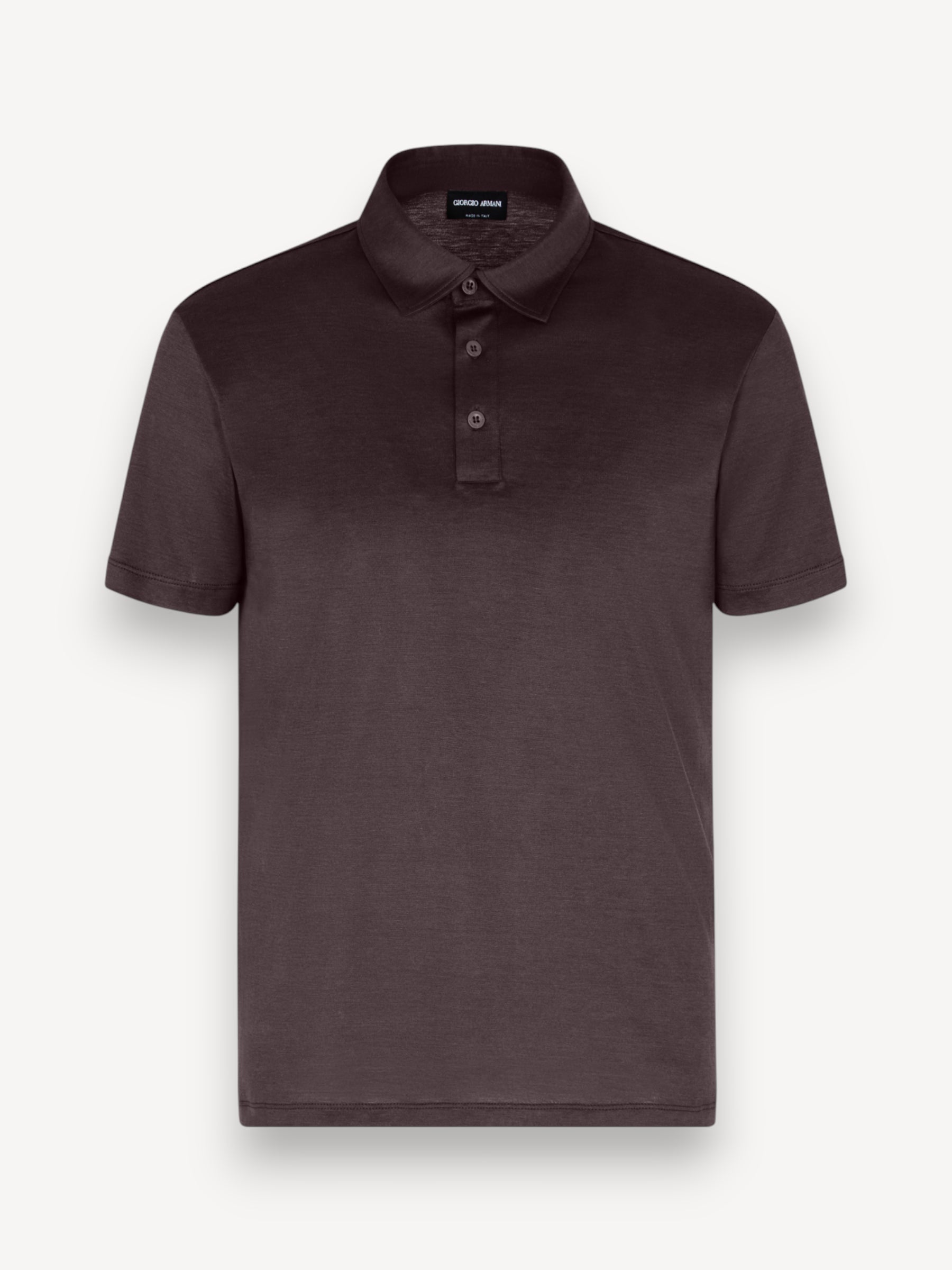 Cotton/Silk Jersey Polo - Dark Brown