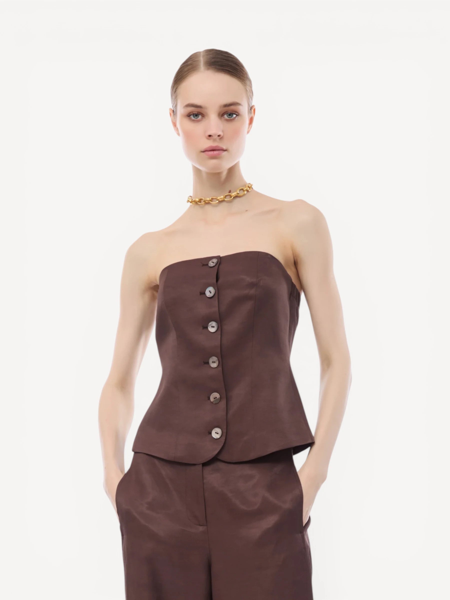 Fiona Corset Top - Bruin