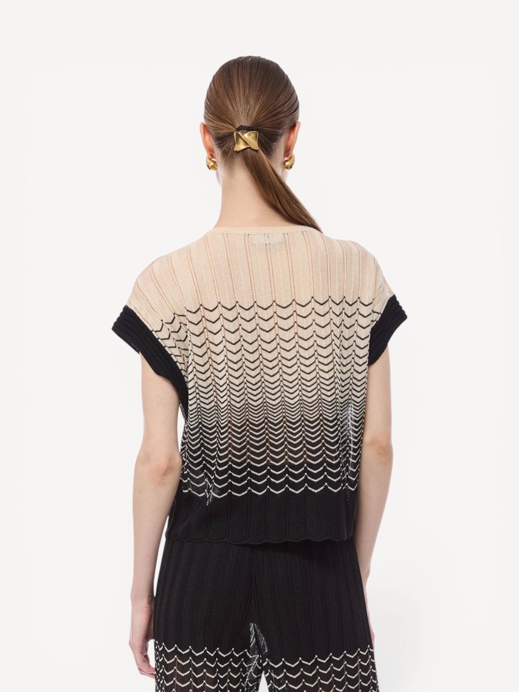 Micol Top - Zwart/Beige