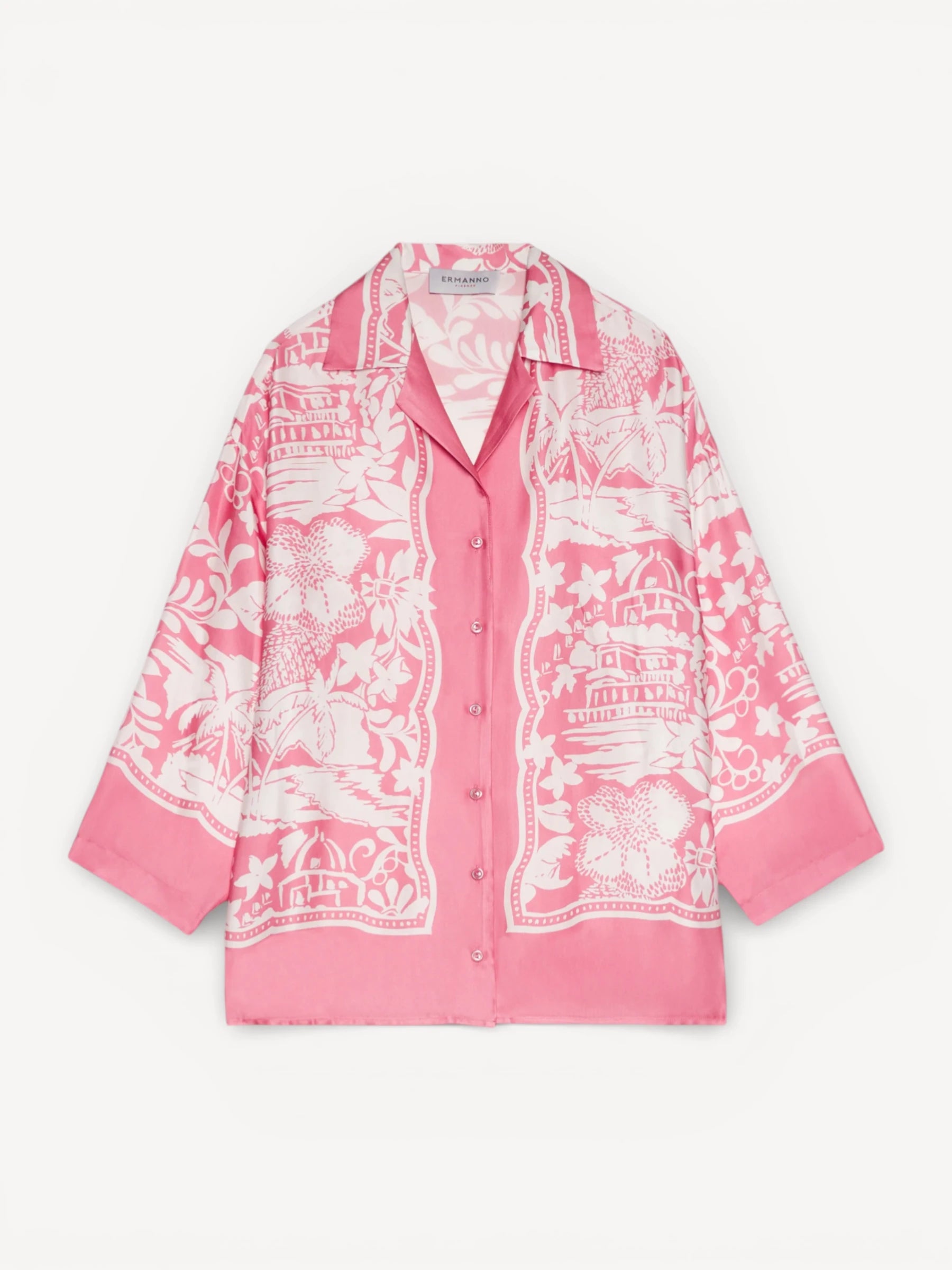 Tropical Print Shirt - Bubble Pink