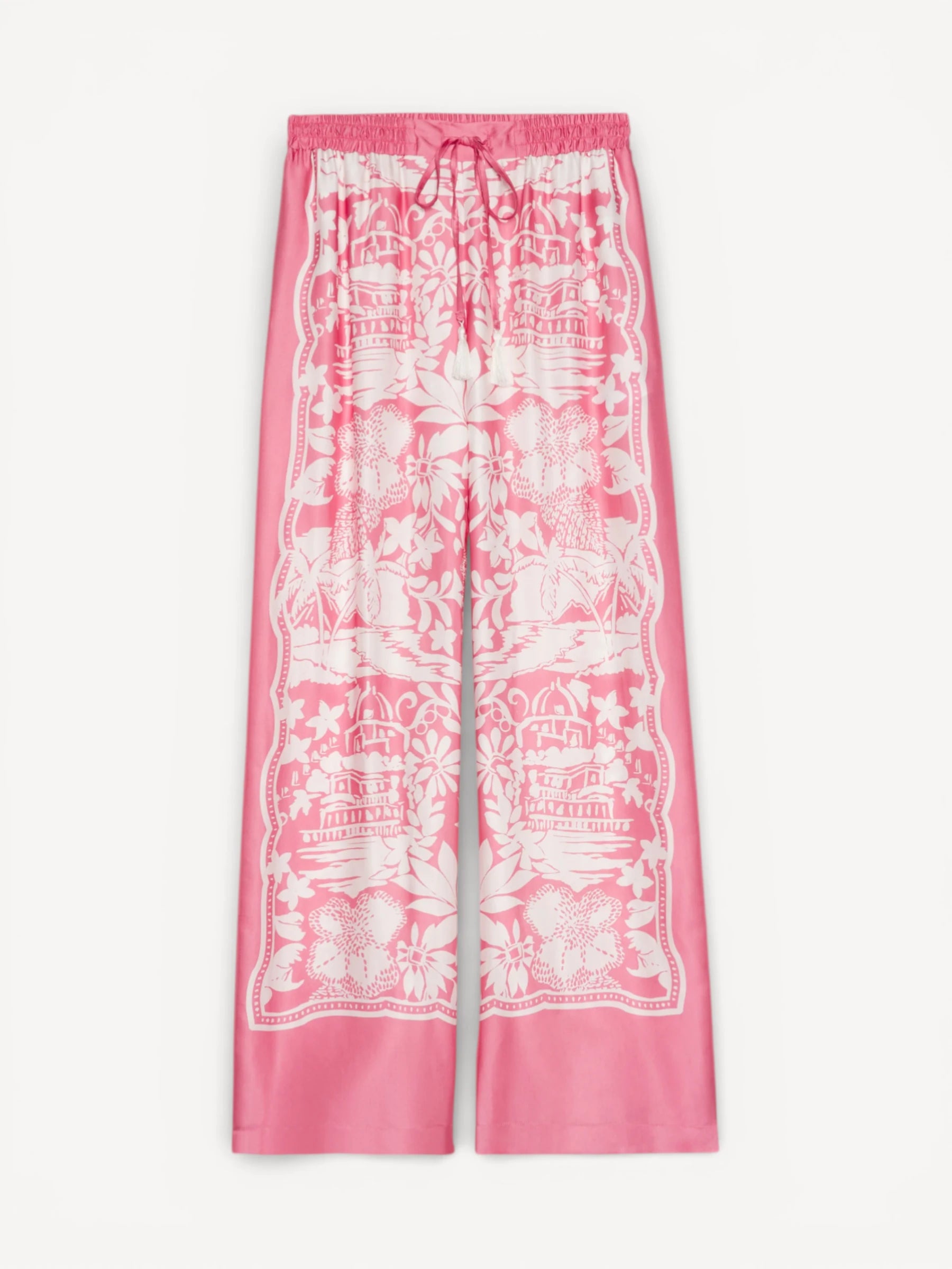 Tropical Print Pants - Bubble Pink