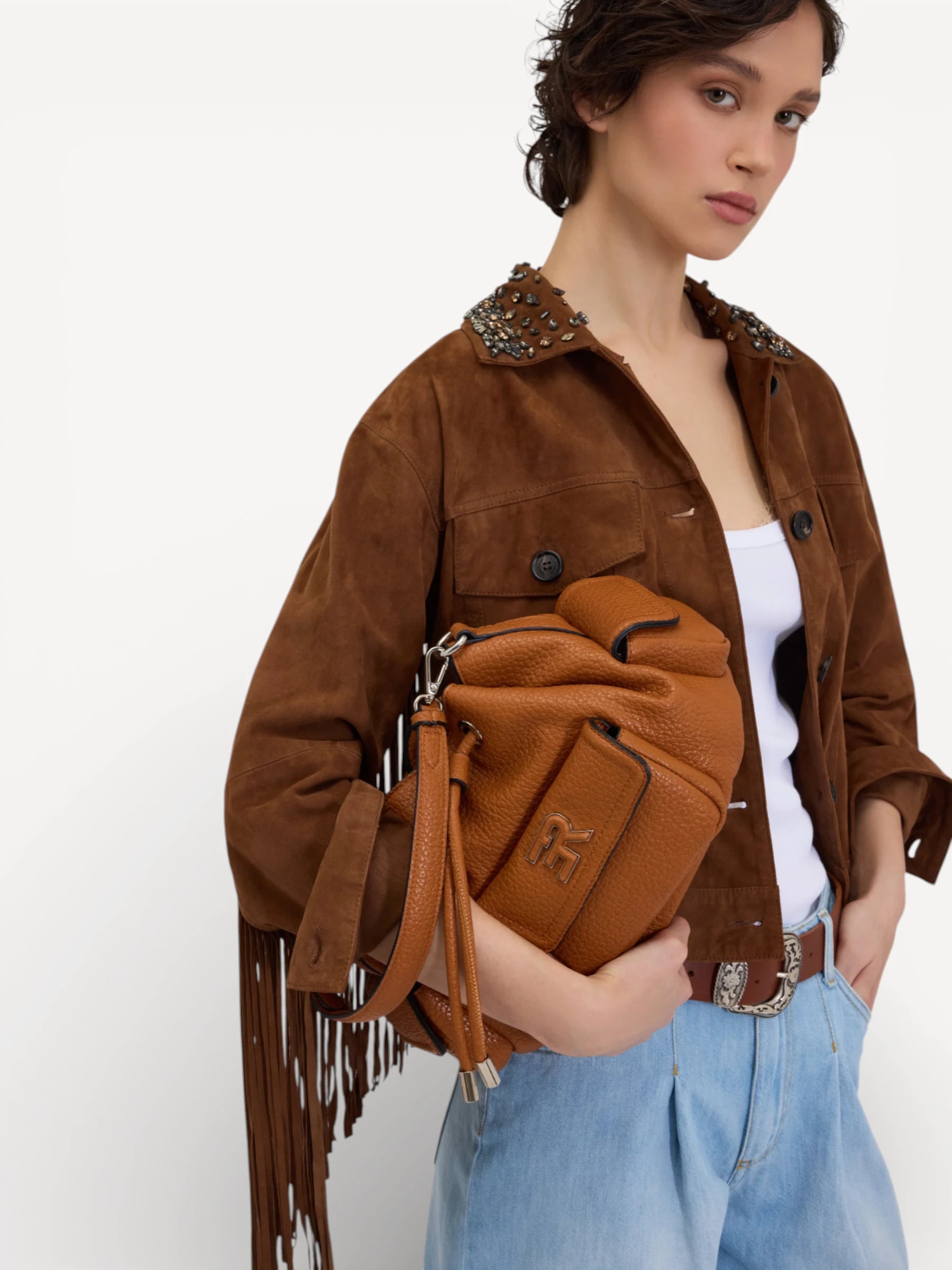 Small Shoulder Bag - Leather Brown