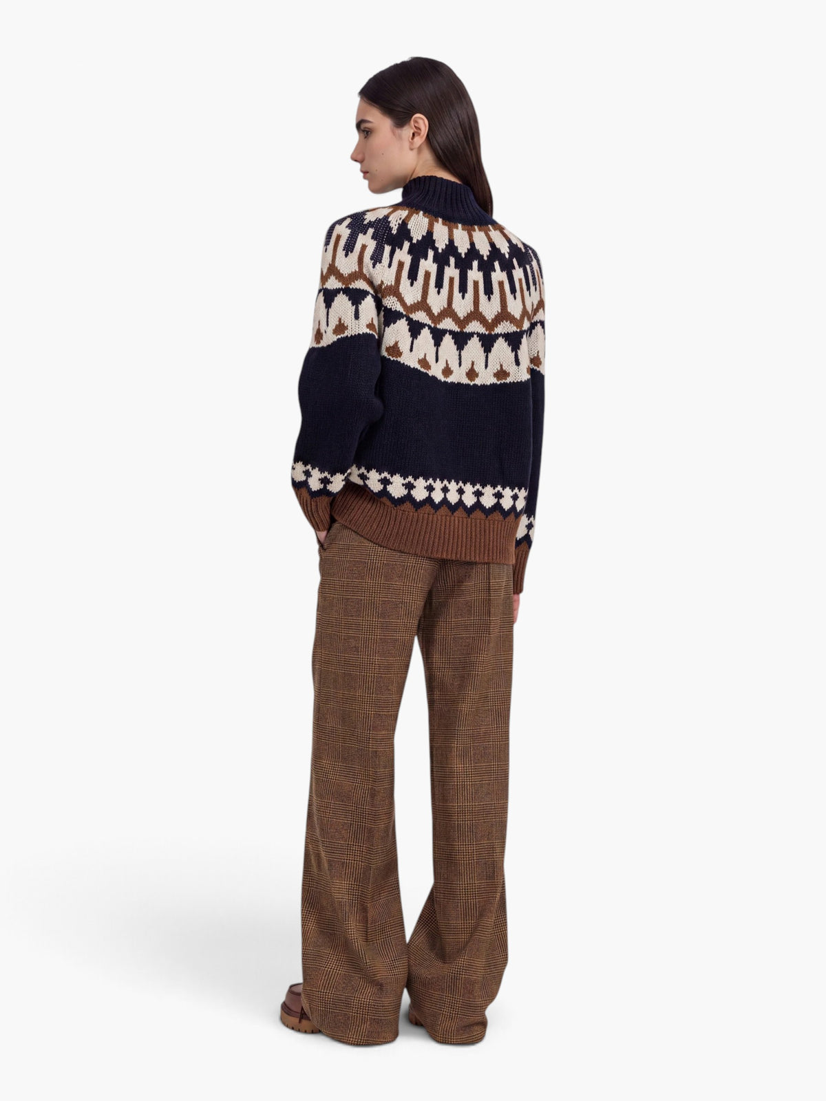 Turtleneck sweater D49E M052 E59 - Donkerblauw