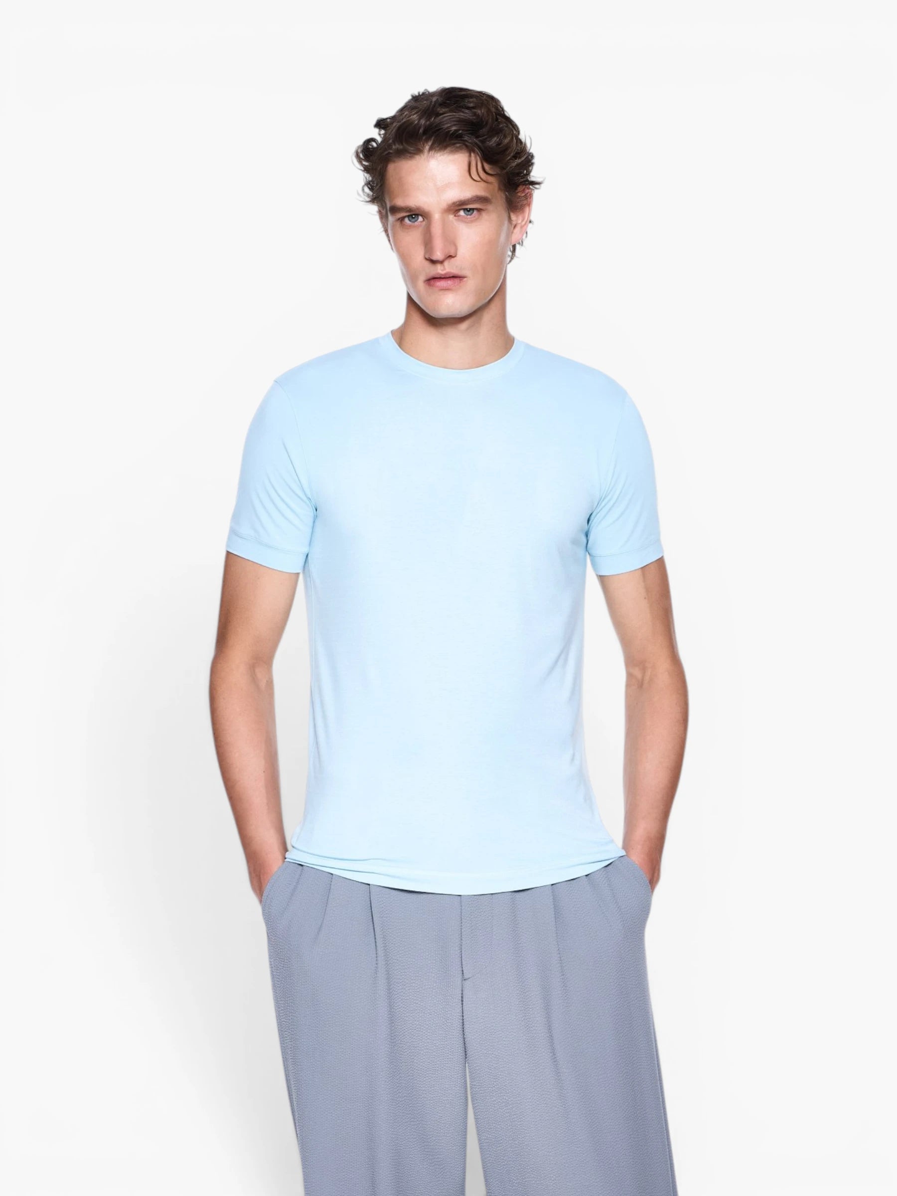 crew-neck T-shirt - Aquamarine
