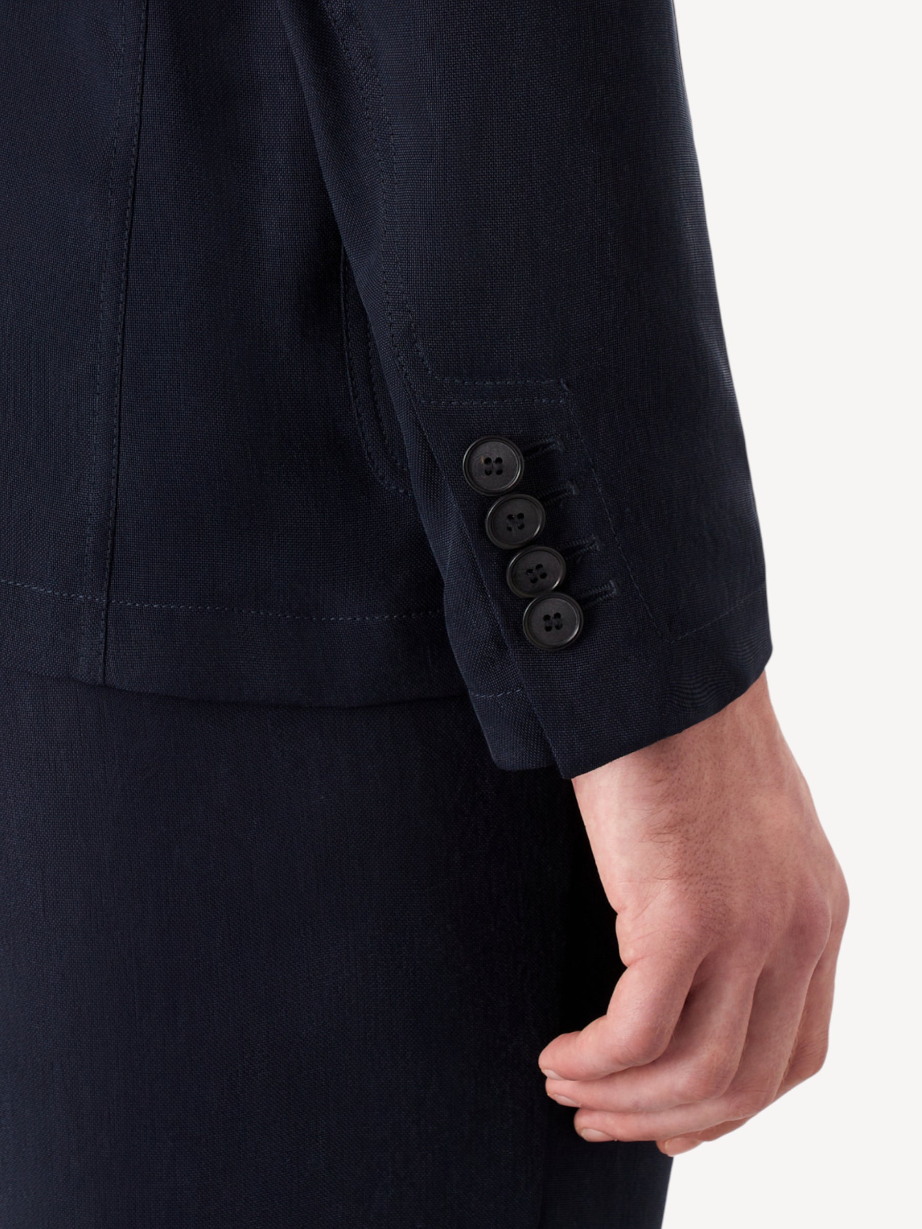 Single Breasted Cupro Jacket- Donkerblauw