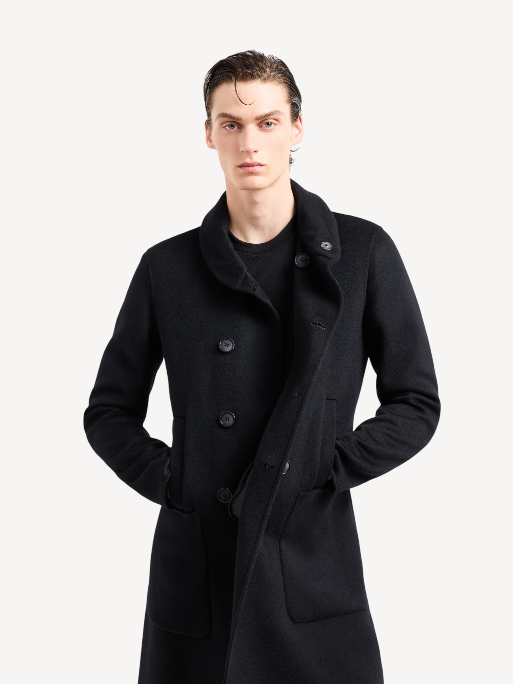Double Cashmere Coat - Dark Navy