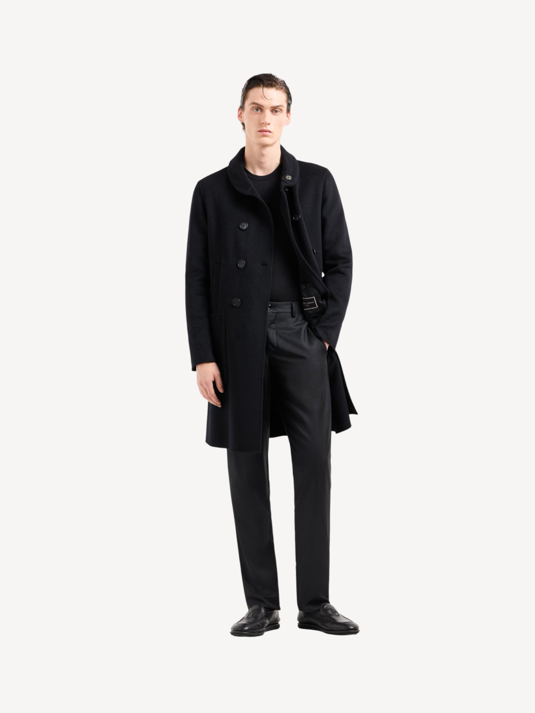 Double Cashmere Coat - Dark Navy