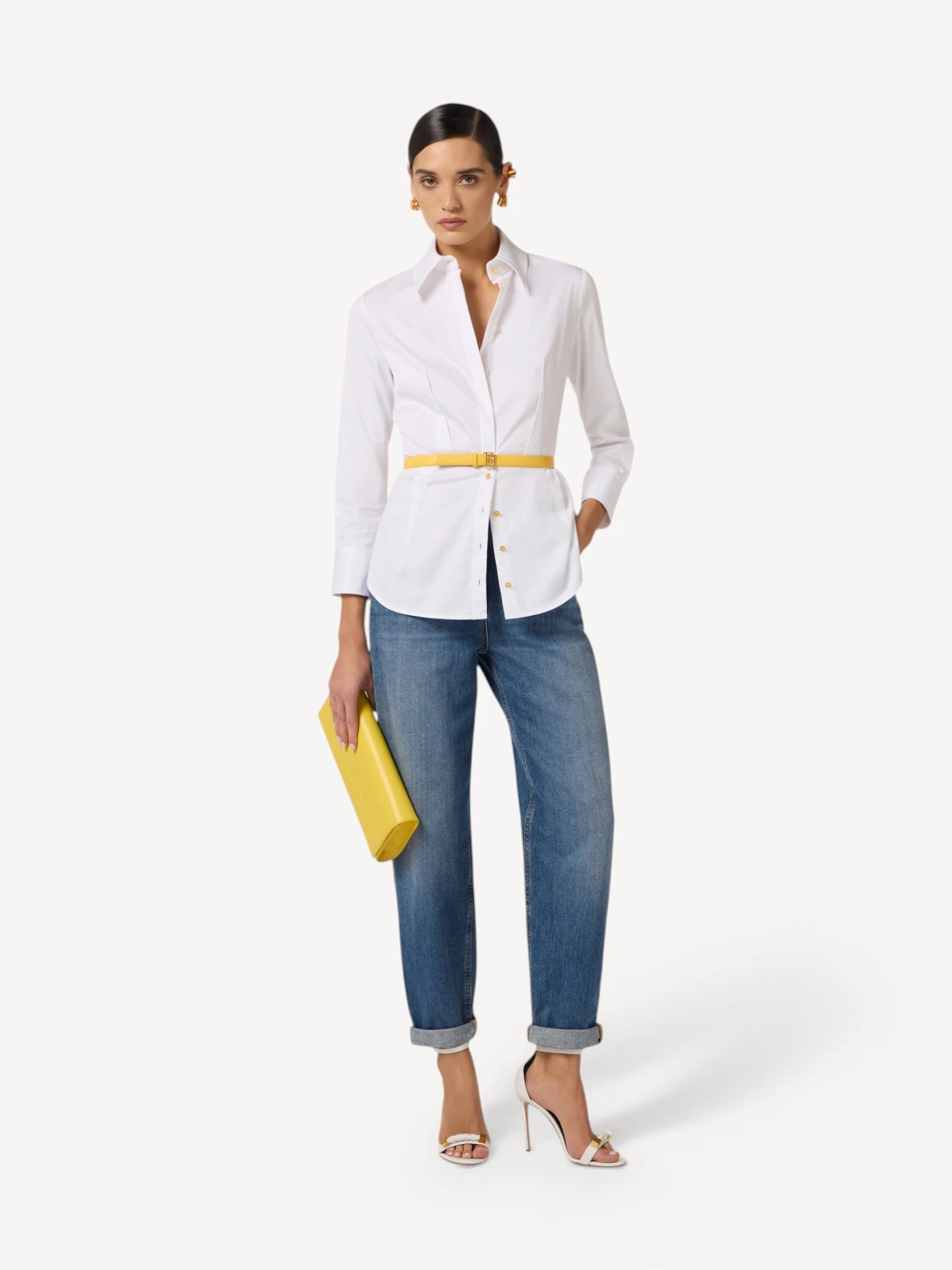 Stretch Cotton Shirt - Wit