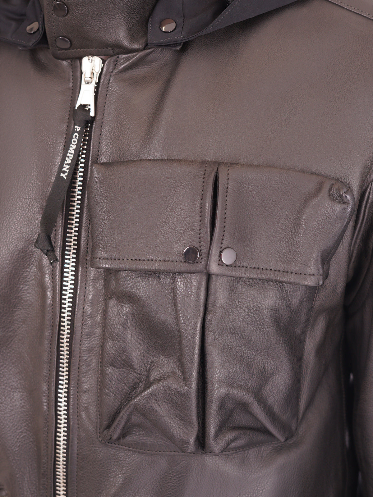 C.P Company La Mille Leather Jacket - Zwart