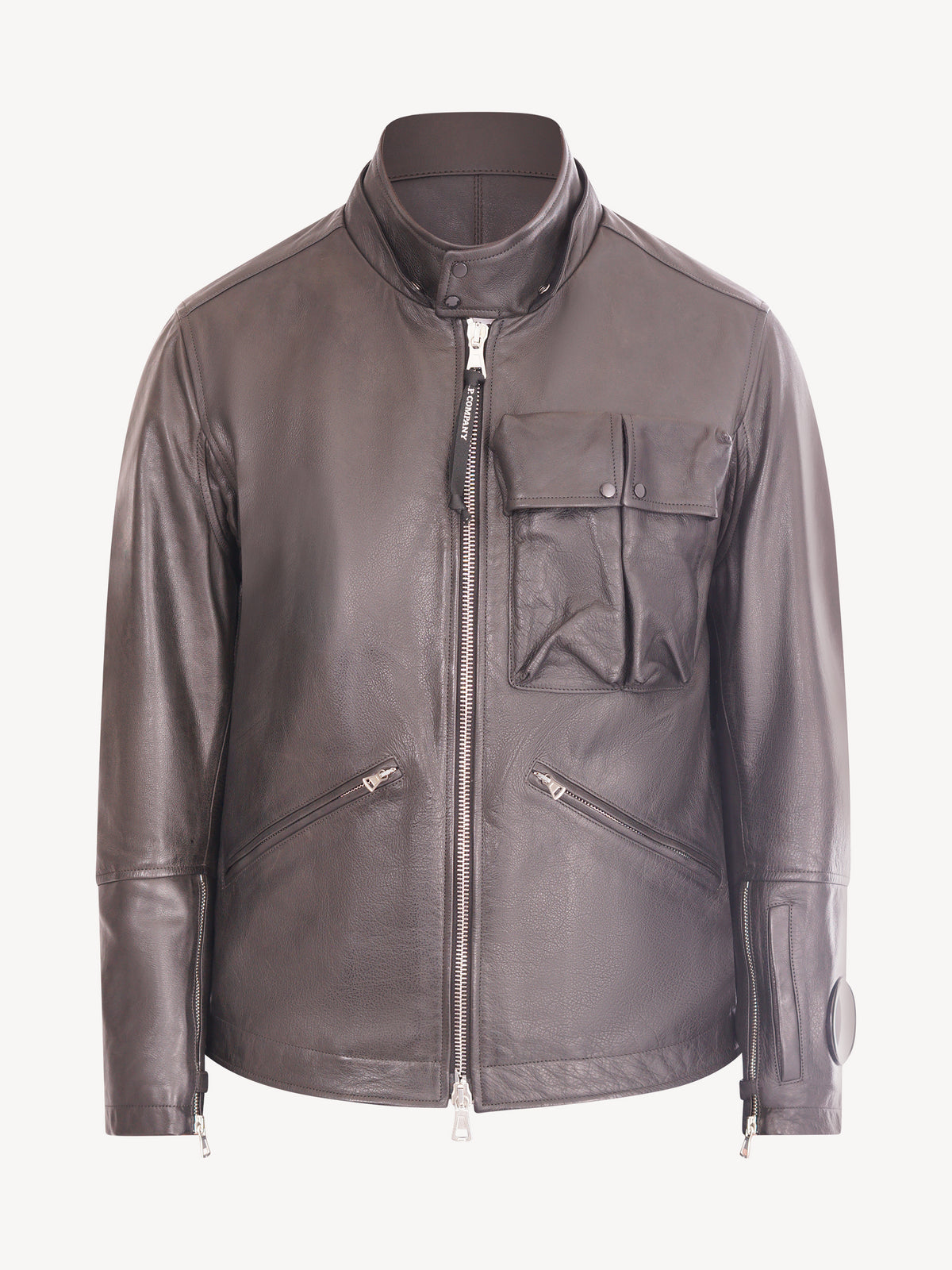 C.P Company La Mille Leather Jacket - Zwart