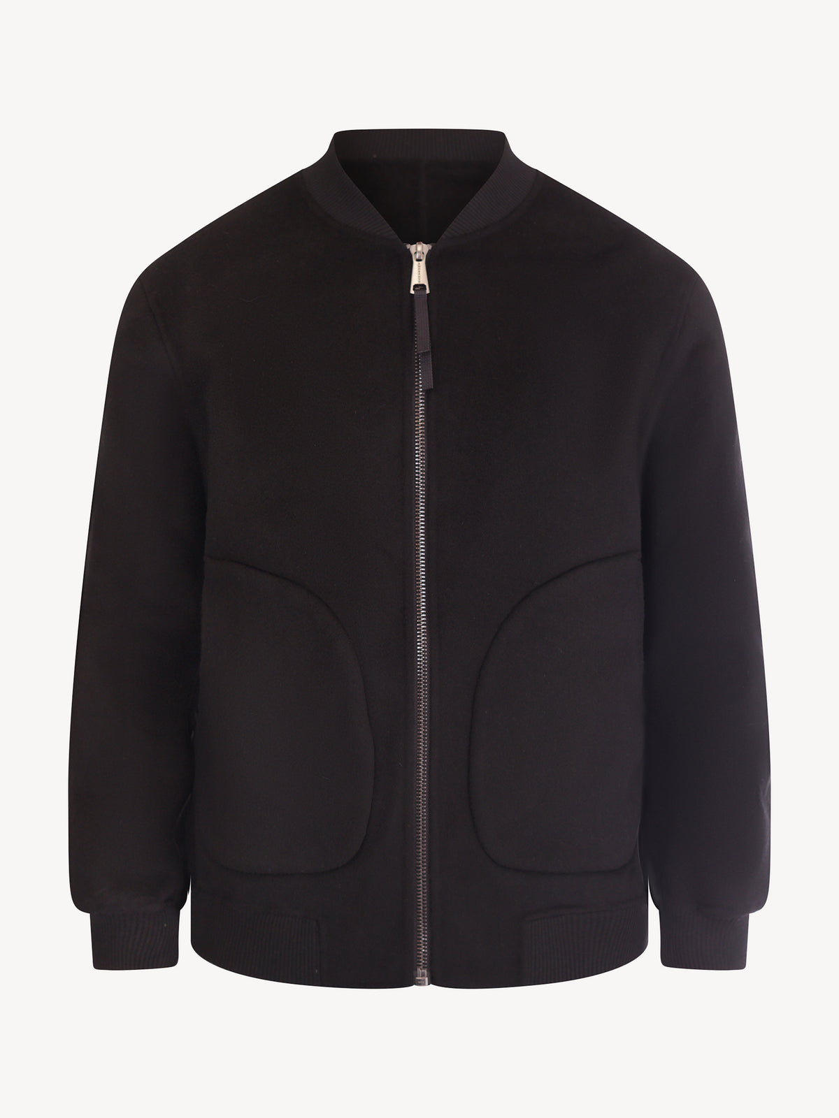 Amaránto Bomber Jack in Wol en Cashmere  - Zwart