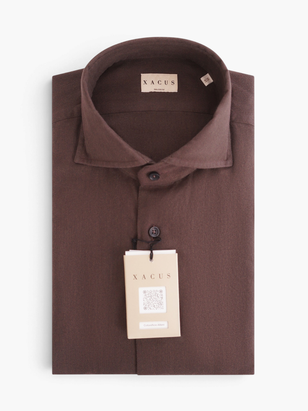 Xacus Flanel Tailor fit  - Donkerbruin