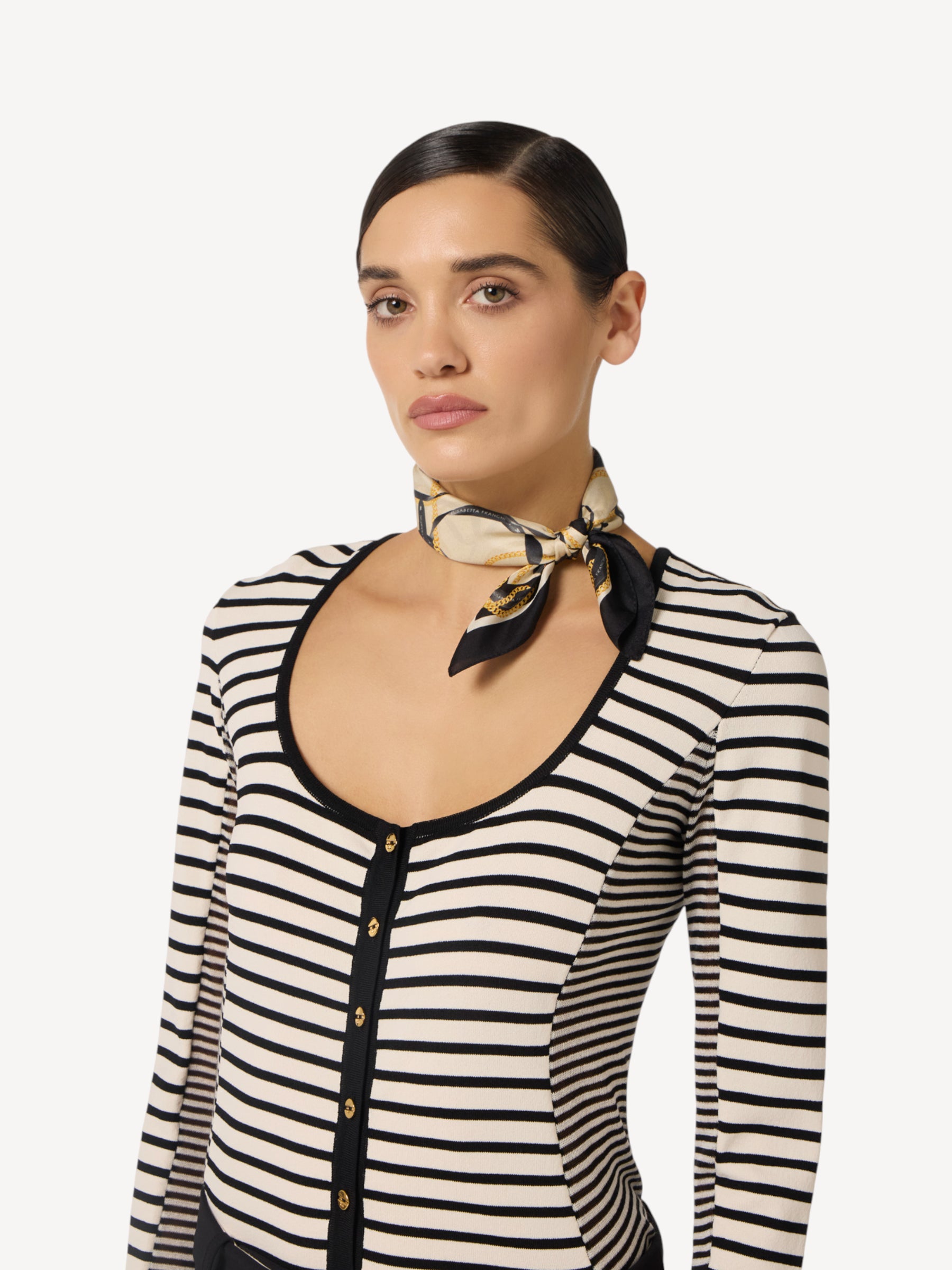 Silk-Twill Foulard Scarf - Creme