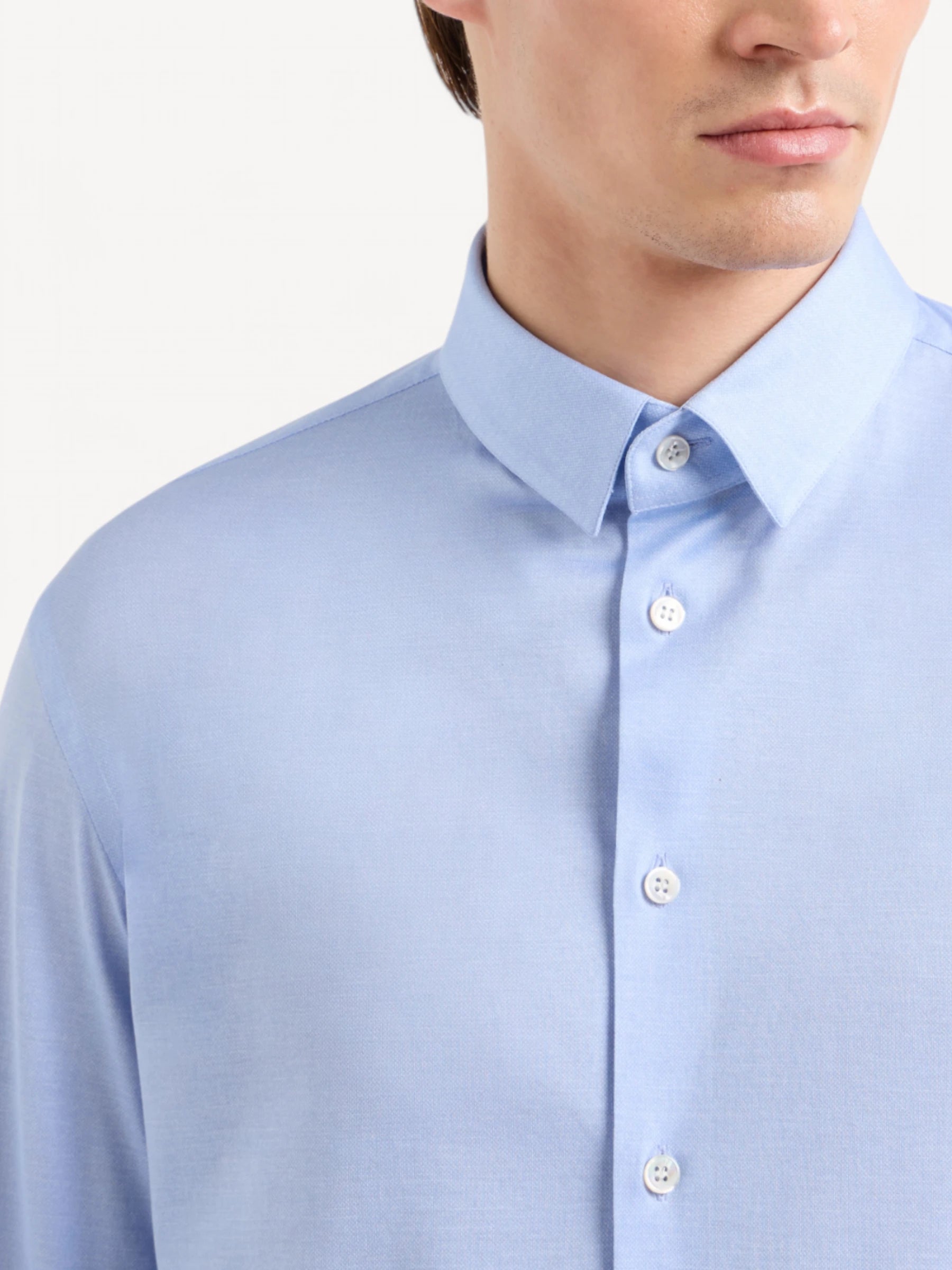 Slim-Fit Cotton Jersey Shirt - Serenity