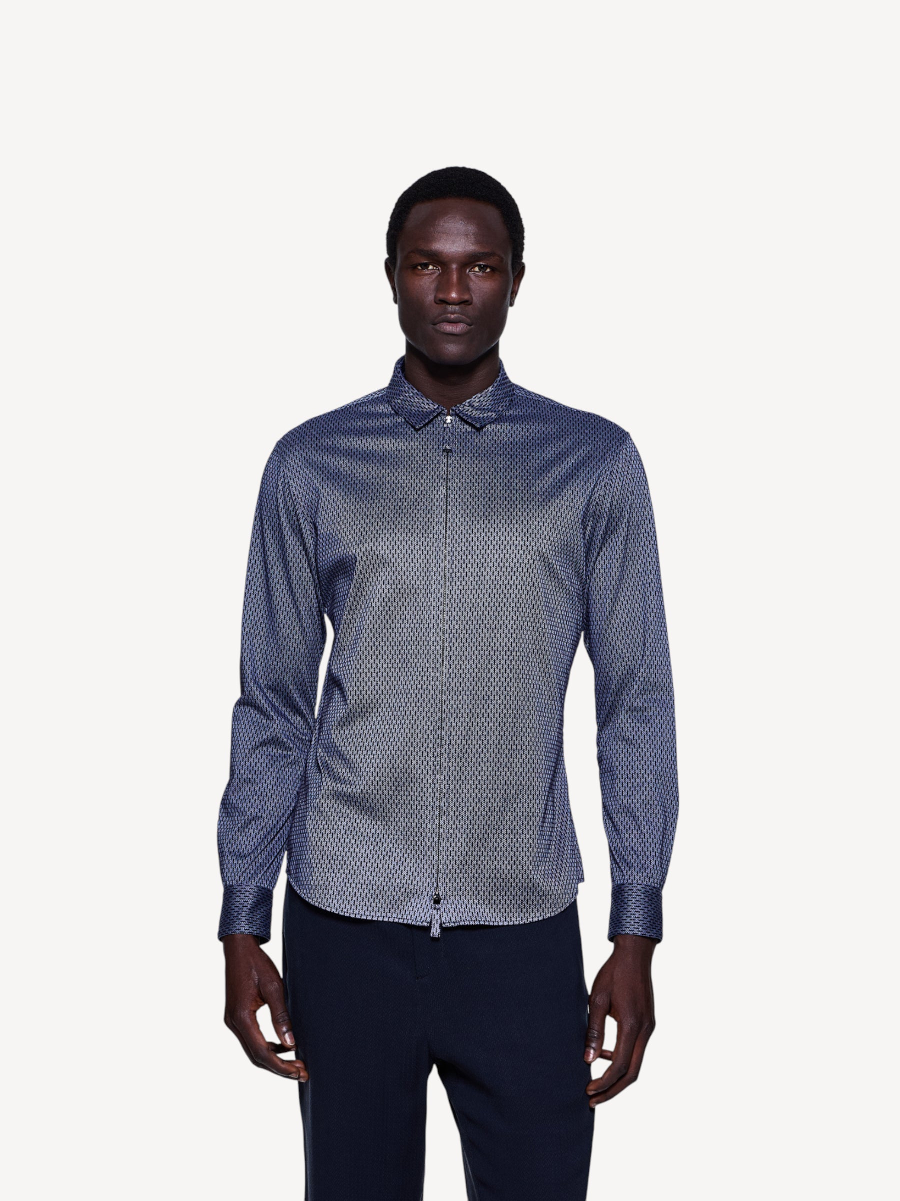 Zip Shirt Jacket - Blue