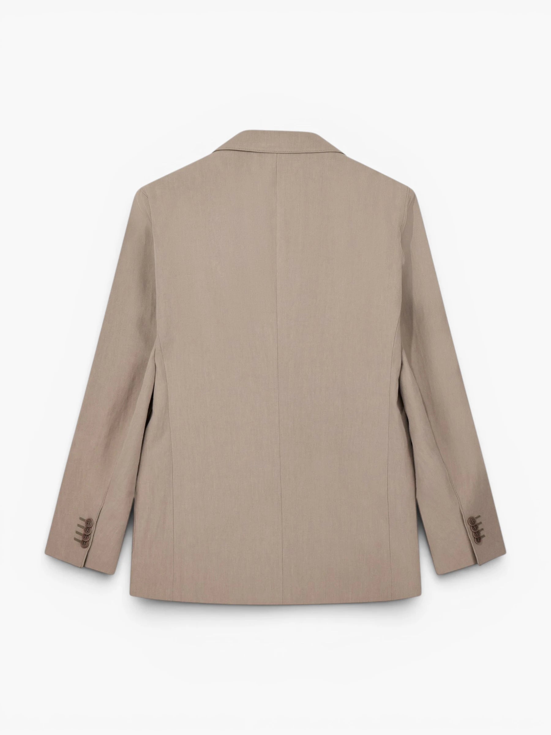 Upton Line Single-Breasted Jacket - Greige