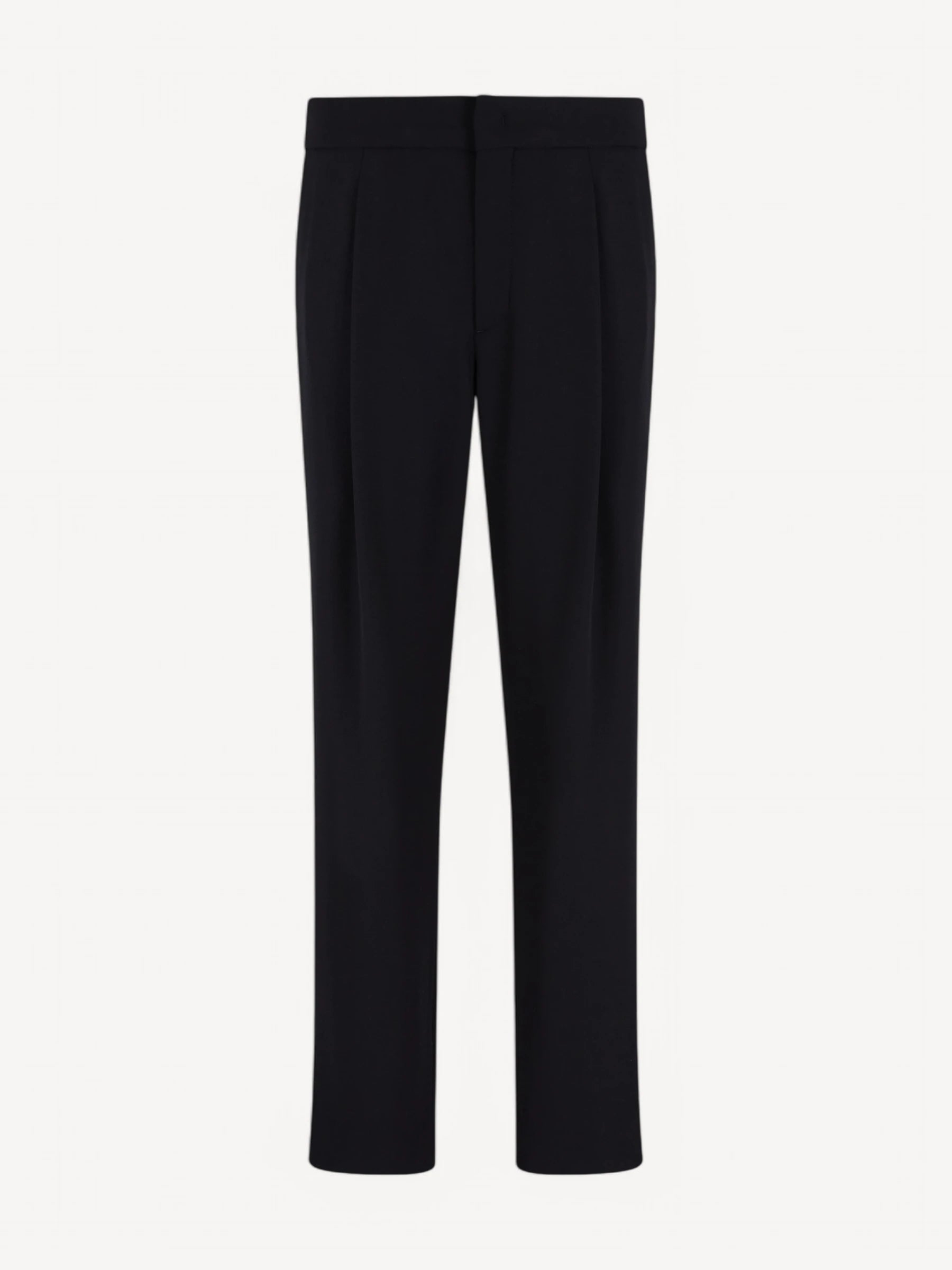 Single-Pleat Wool-Crêpe Trousers - Dark Navy