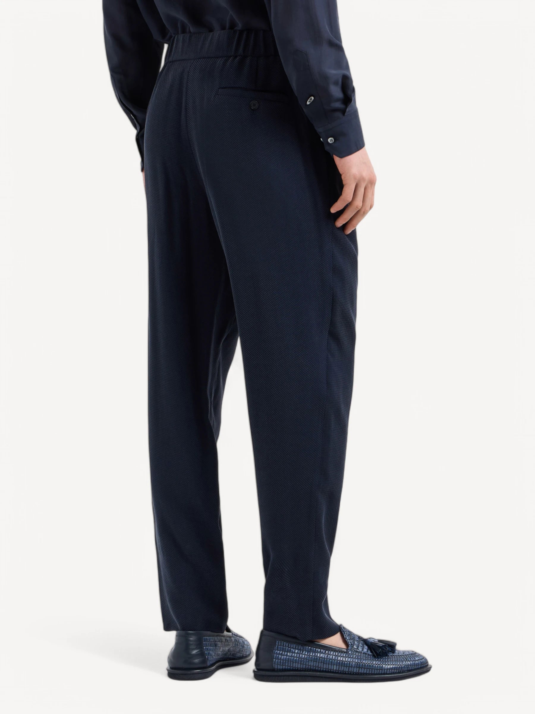 Jacquard One-Dart Trousers - Evening Blue