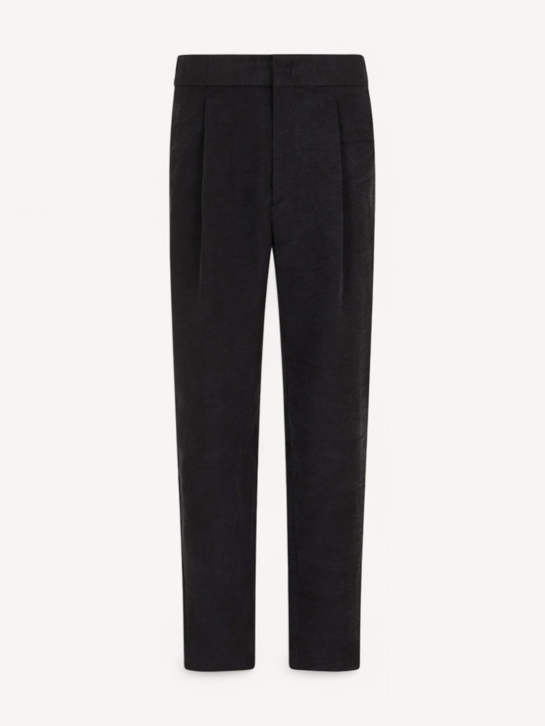 Washed Silk Single-Dart Trousers - Black