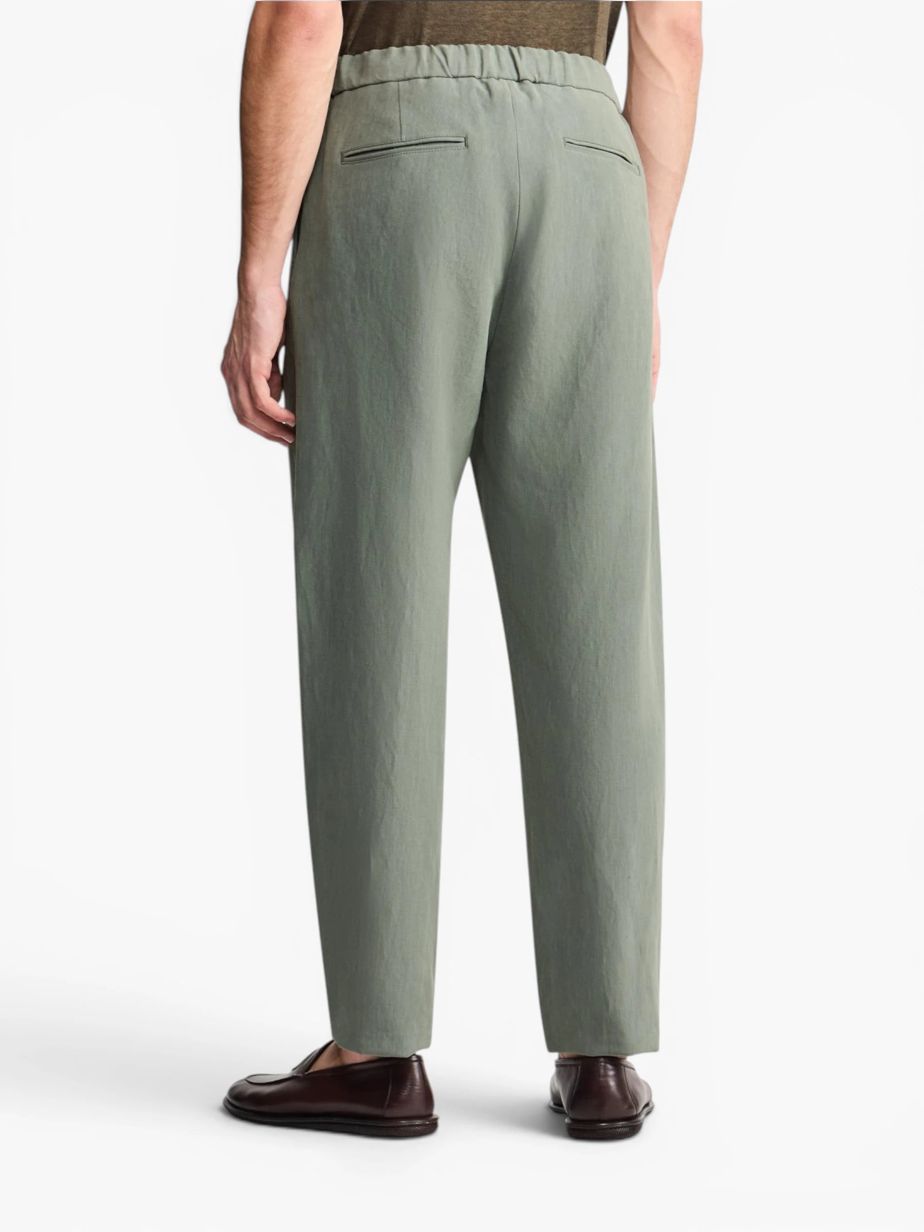 Linen-Canvas Trousers - lichtgroen