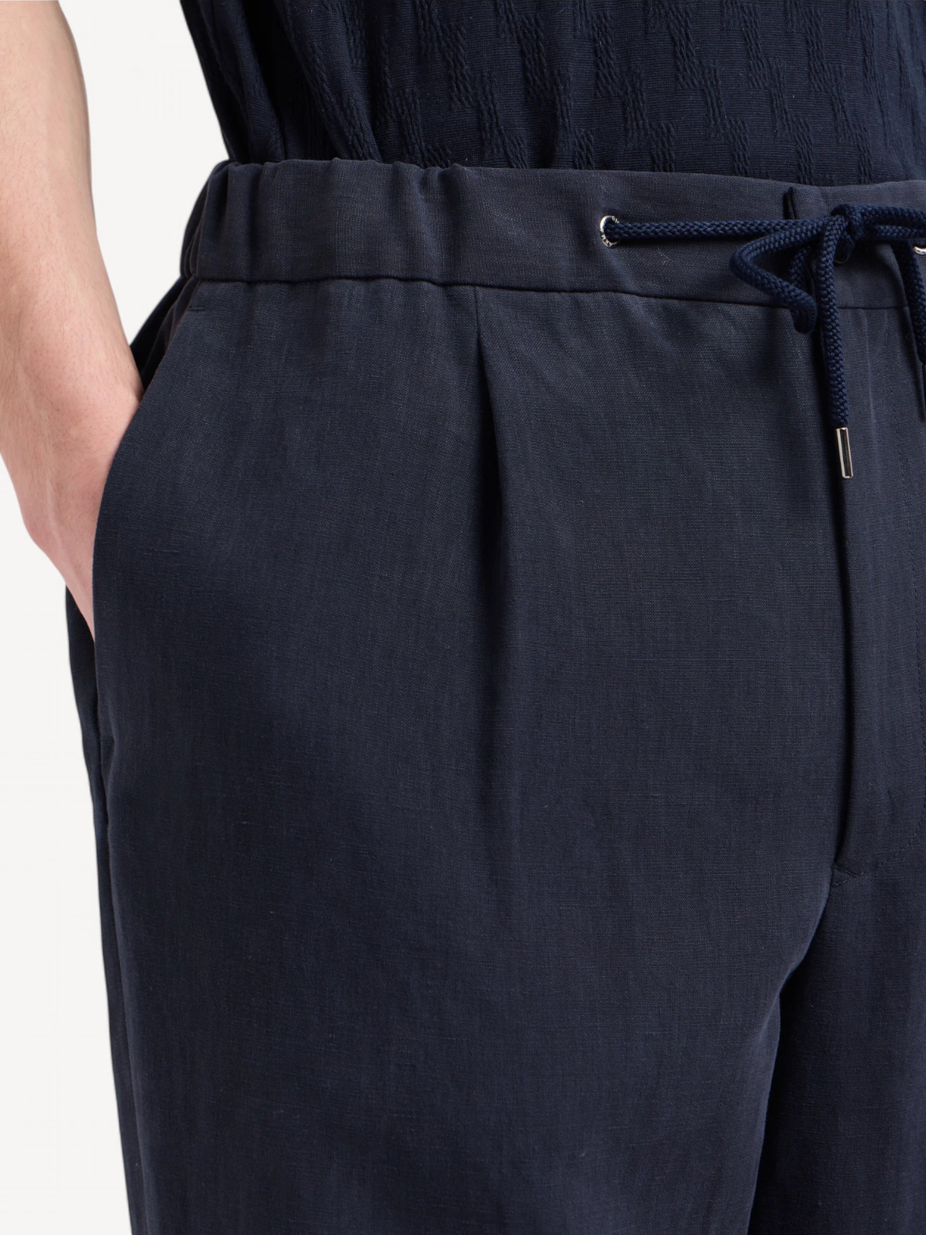 Linen-Canvas Trousers - Night Blue