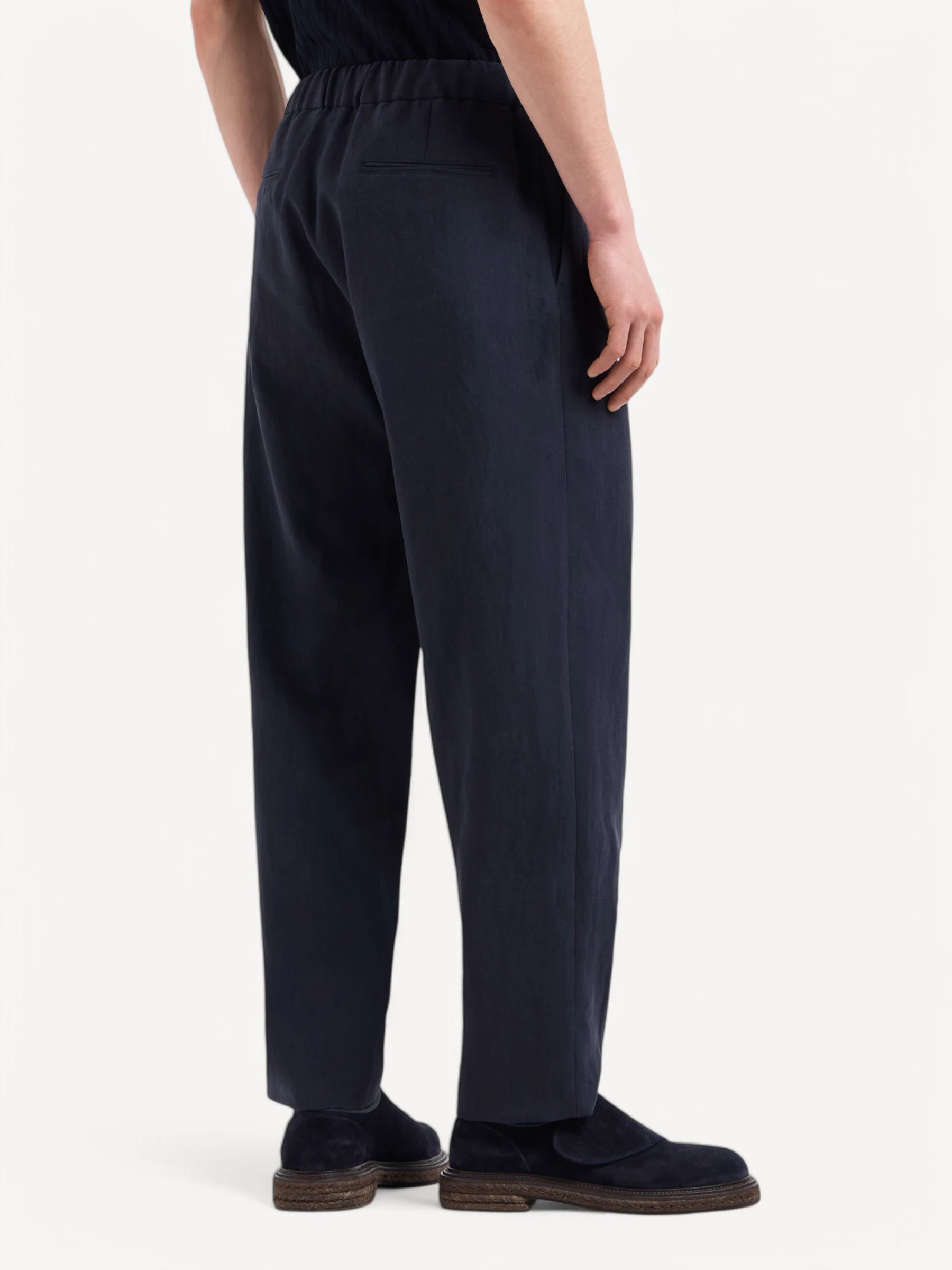 Linen-Canvas Trousers - Night Blue