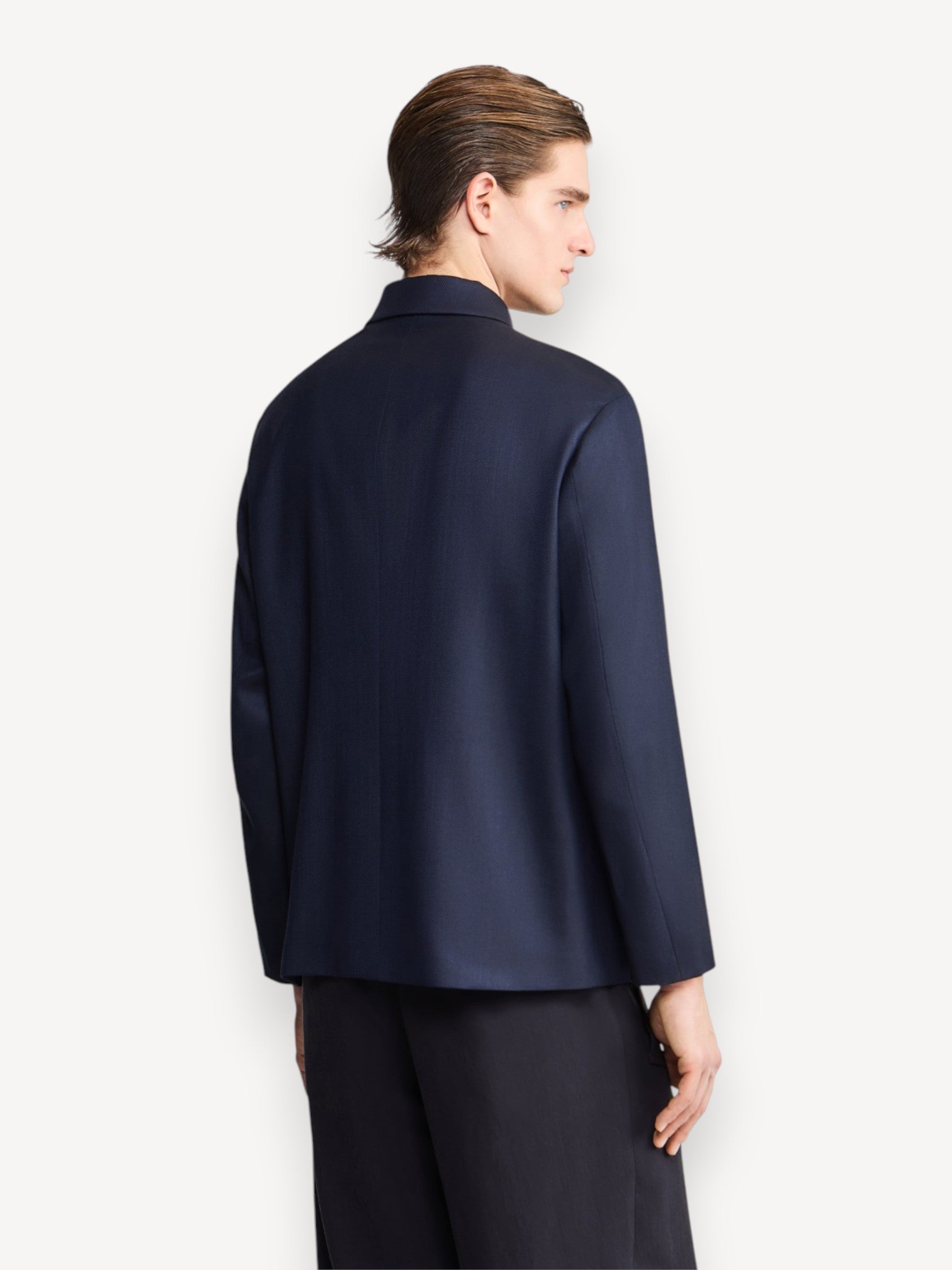 Wool Cashmere Jacket - Navy Blue