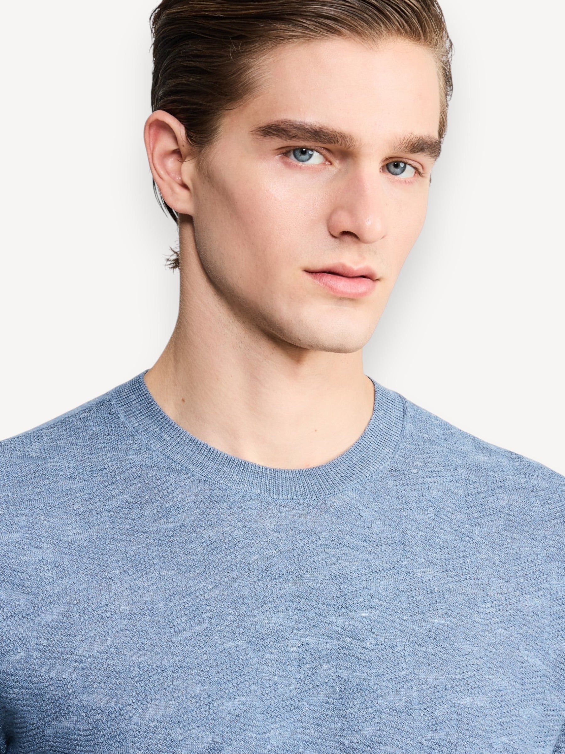 Silk Cashmere T-Shirt - Light Blue