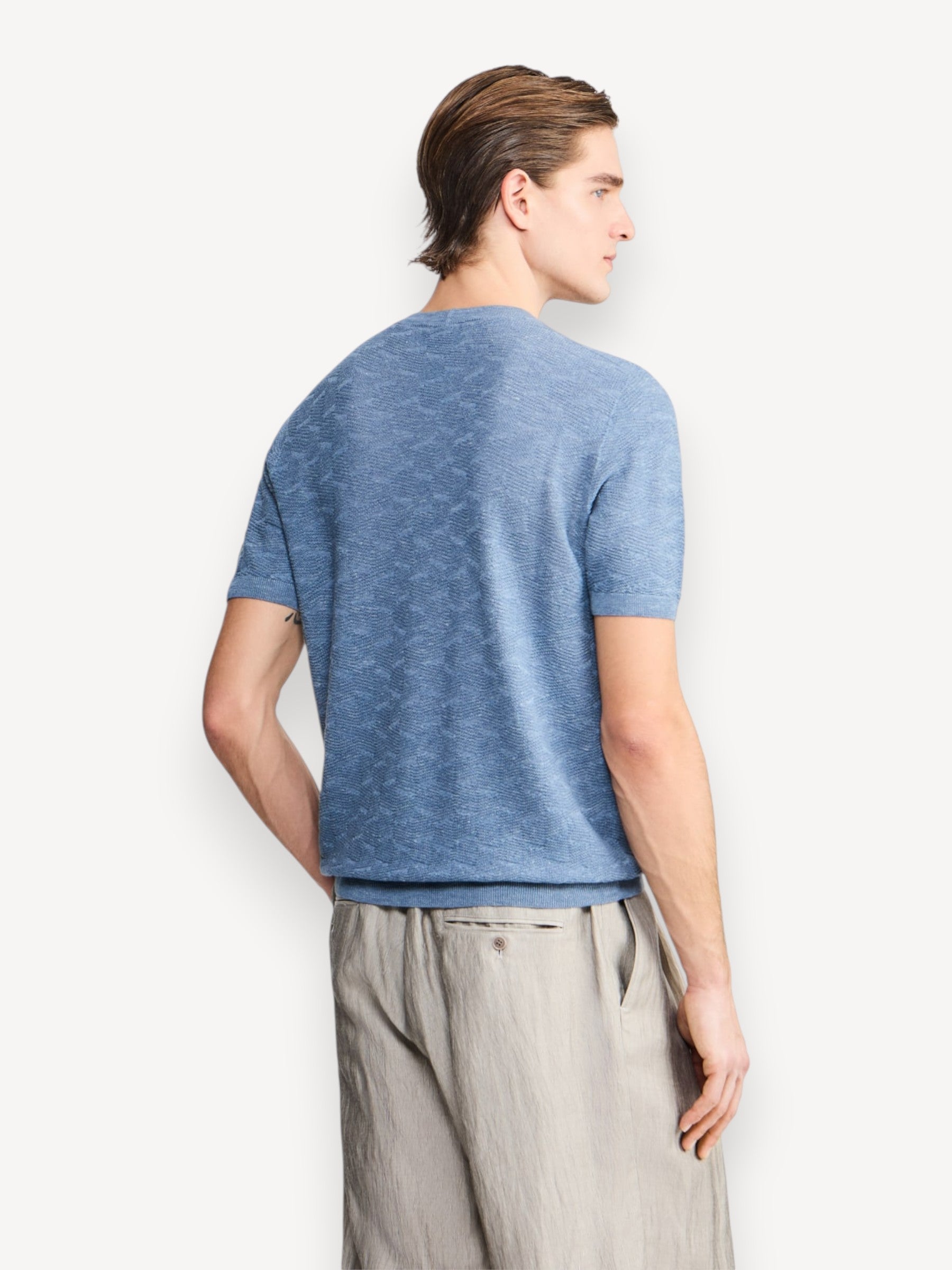 Silk Cashmere T-Shirt - Light Blue