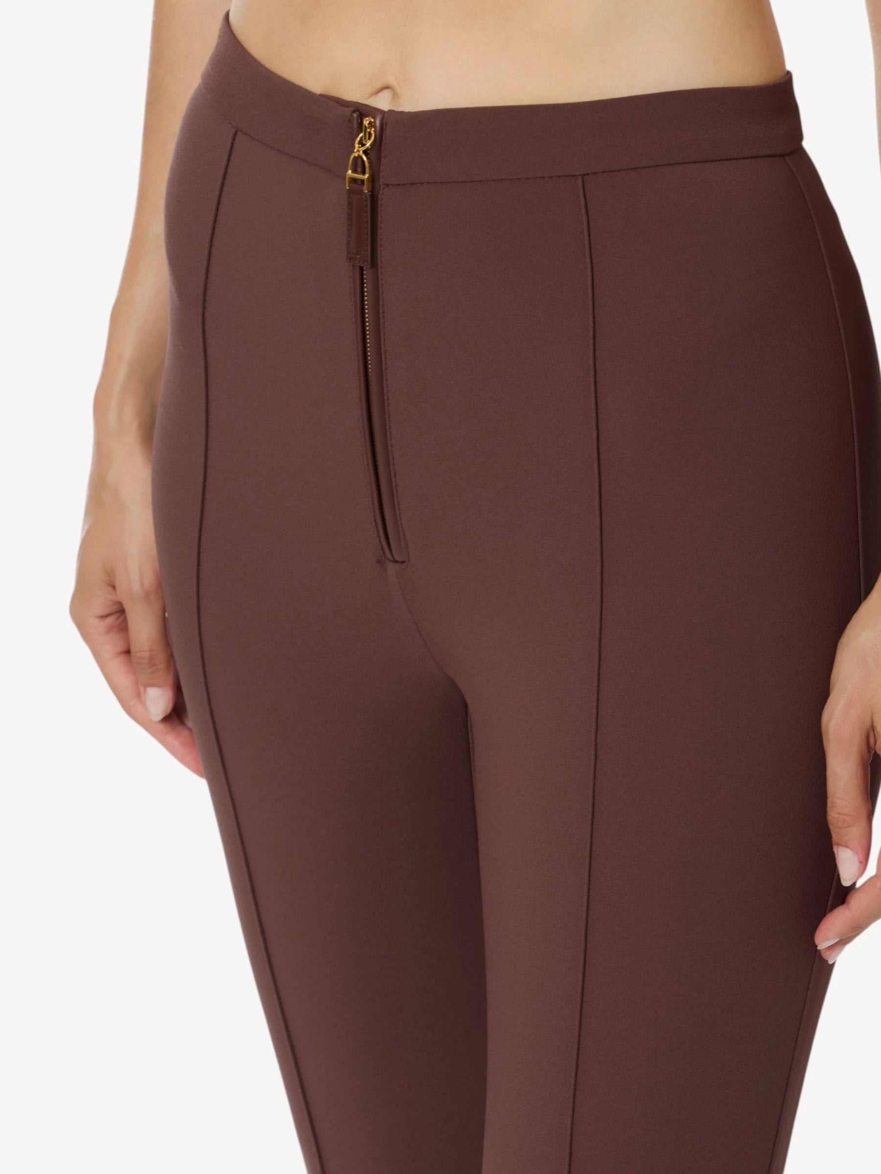 Flared Crêpe Broek - Coffee