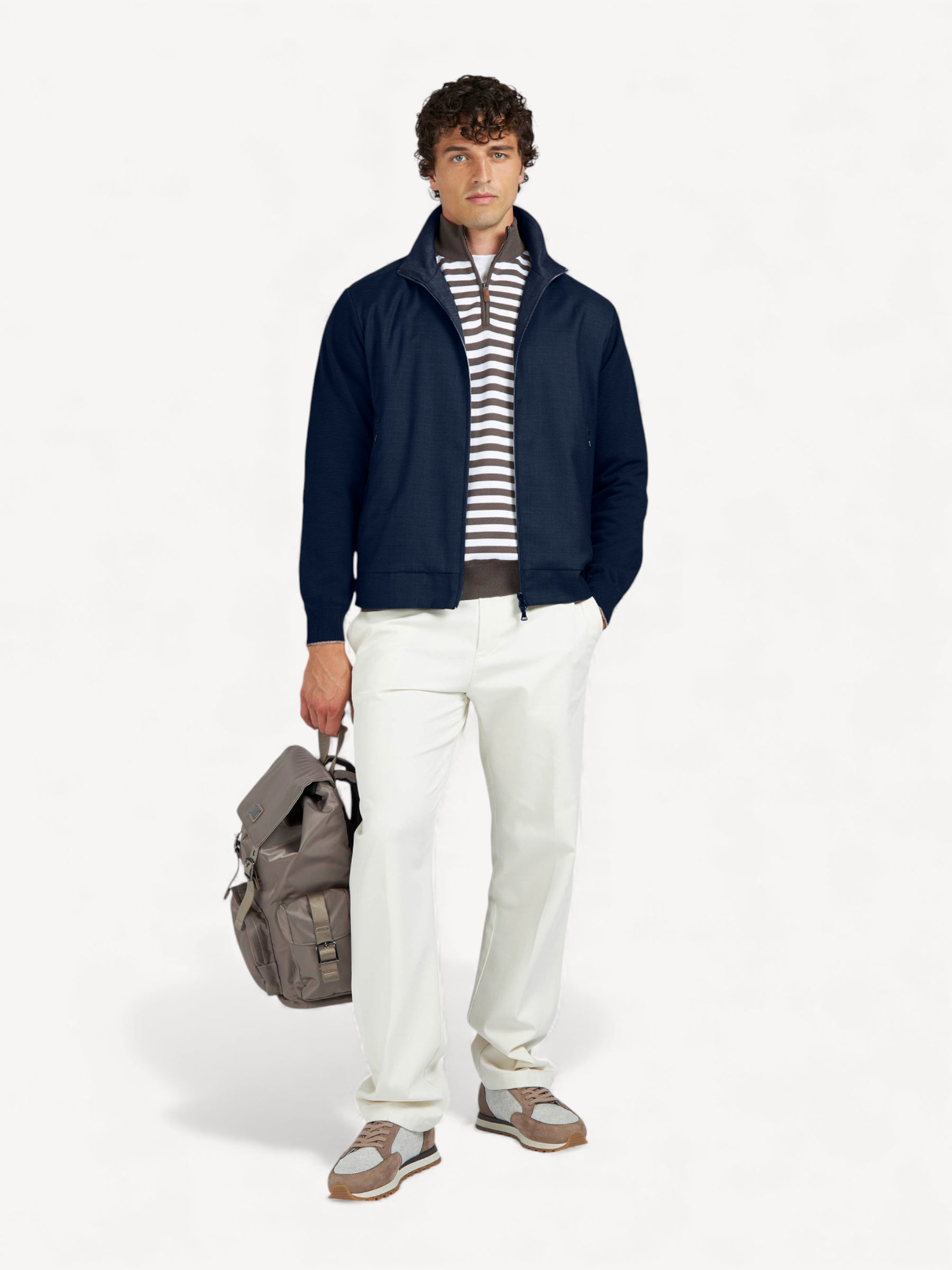 Wool Hybrid Cardigan - Donkerblauw