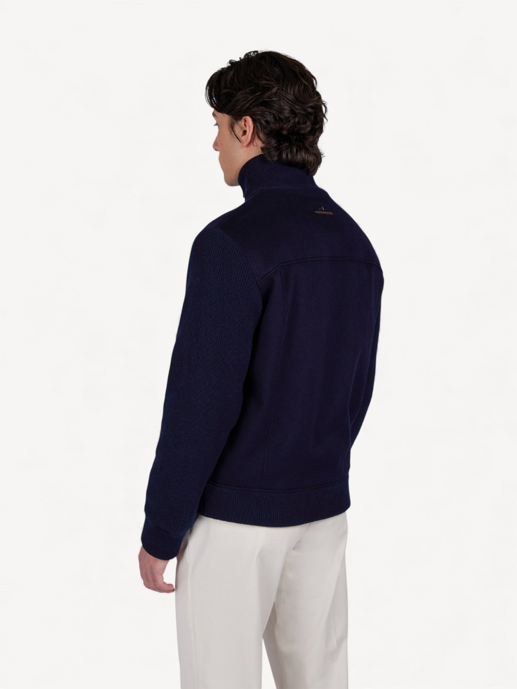 Hybrid Wool Cashmere Jacket - Donkerblauw