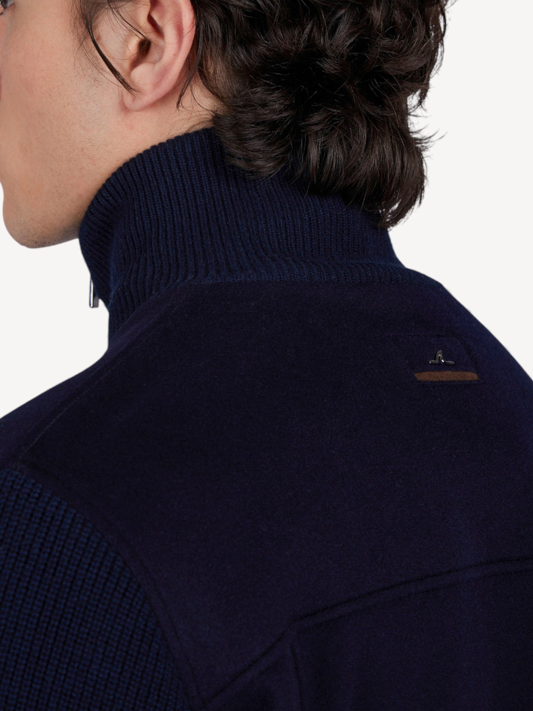 Hybrid Wool Cashmere Jacket - Donkerblauw