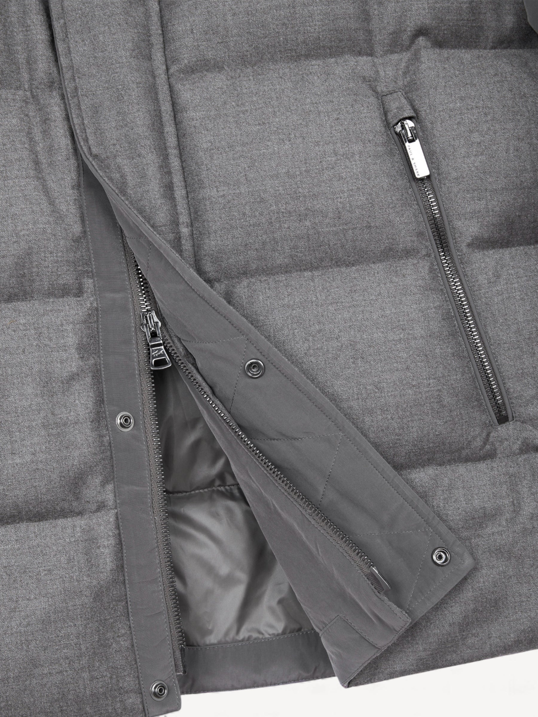 Wool Silk Puffer Jacket - Licht Taupe