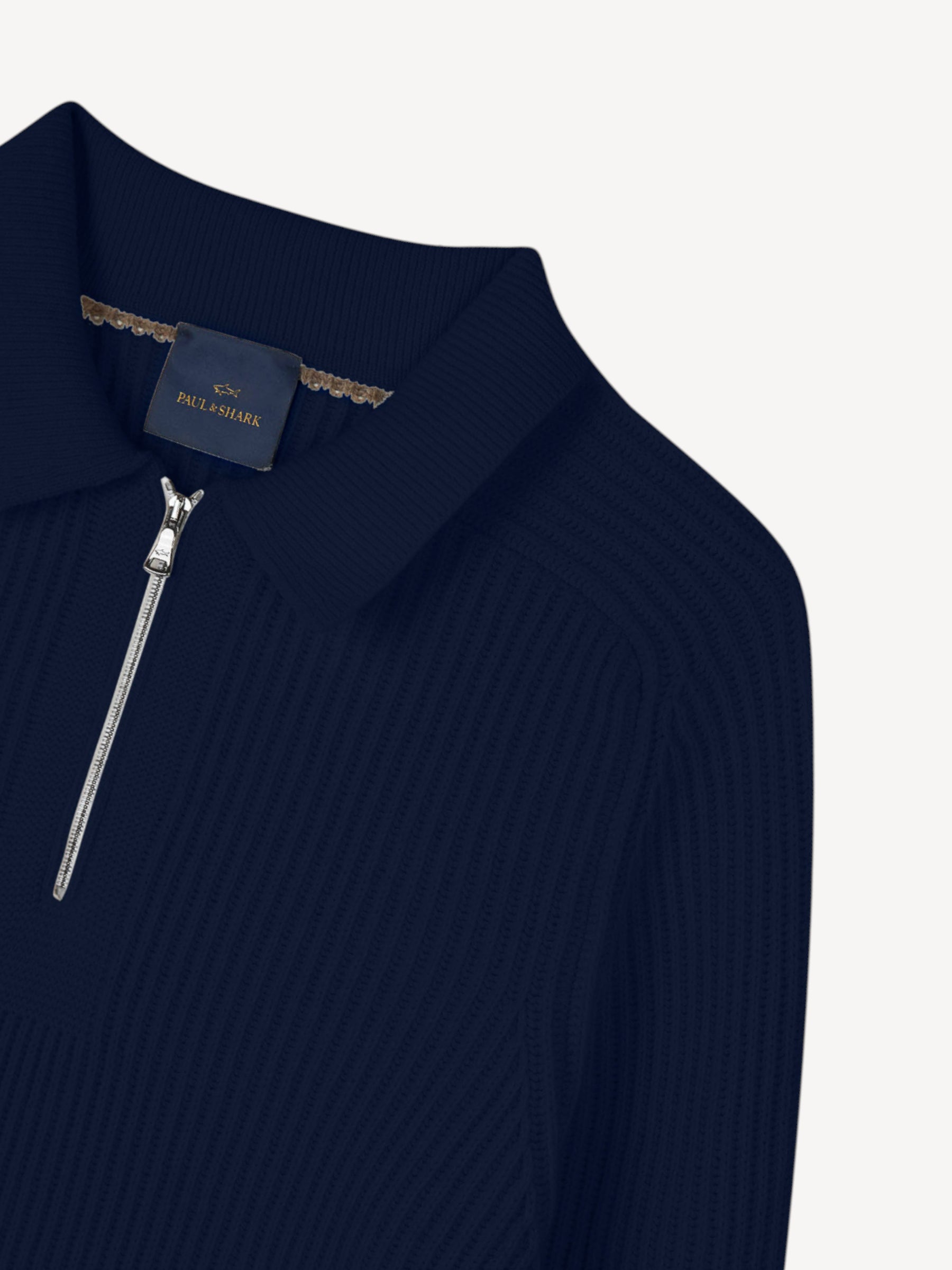 Re-Wool Zip Polo - Donkerblauw
