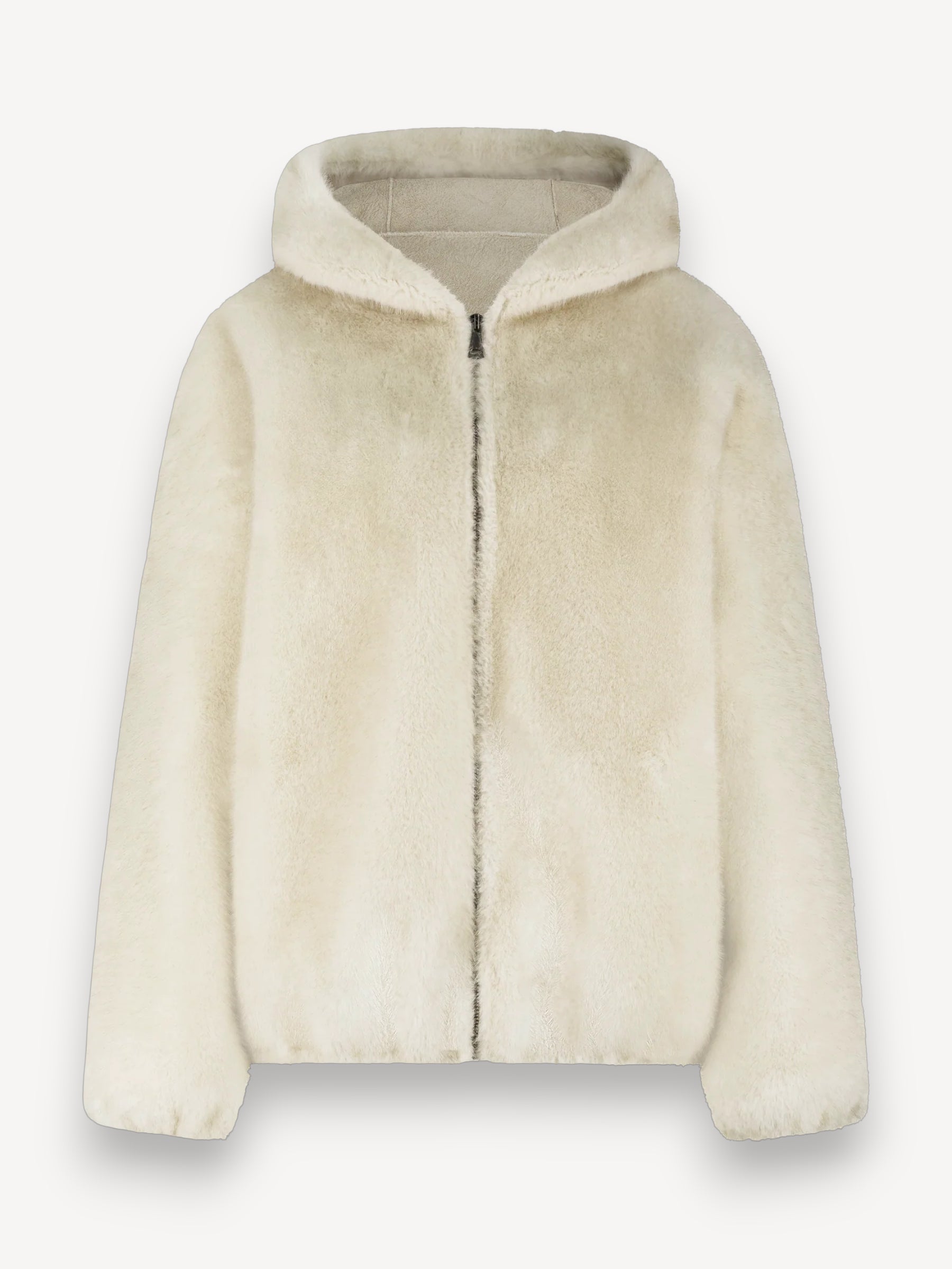 Jada Faux Mink Jacket - Beige