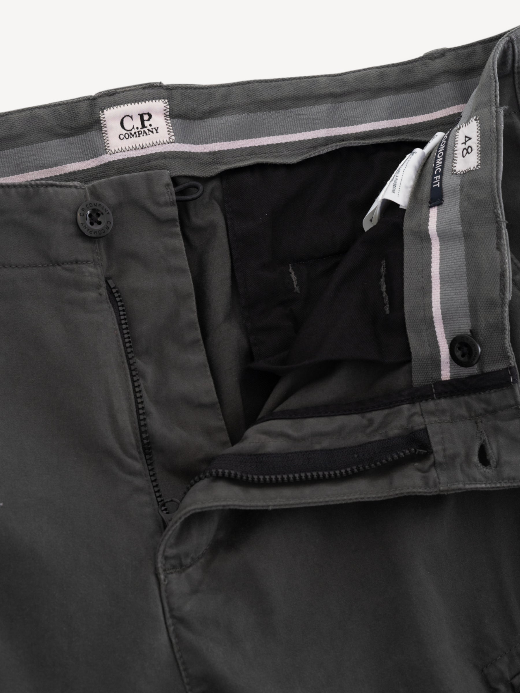 Stretch Satijn Cargo Pants - Dark Shadow