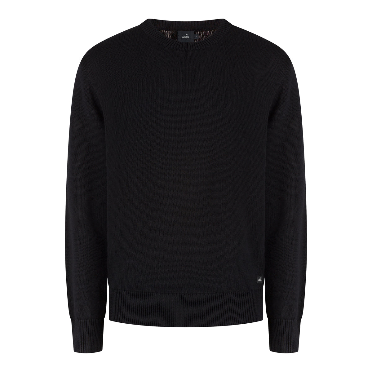 Wahts Burns Cotton Merino Heavy Knit Pullover - Zwart