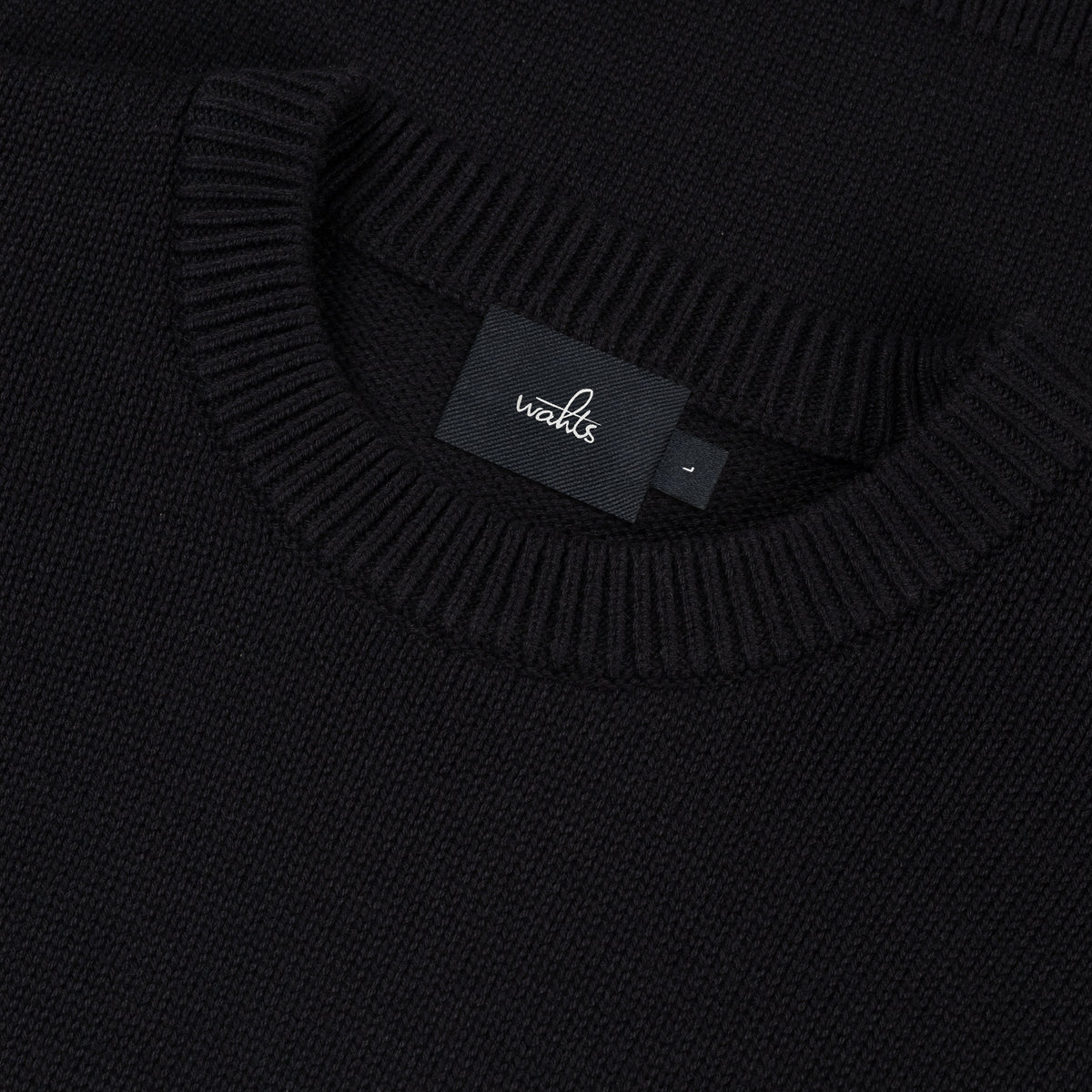 Wahts Burns Cotton Merino Heavy Knit Pullover - Zwart