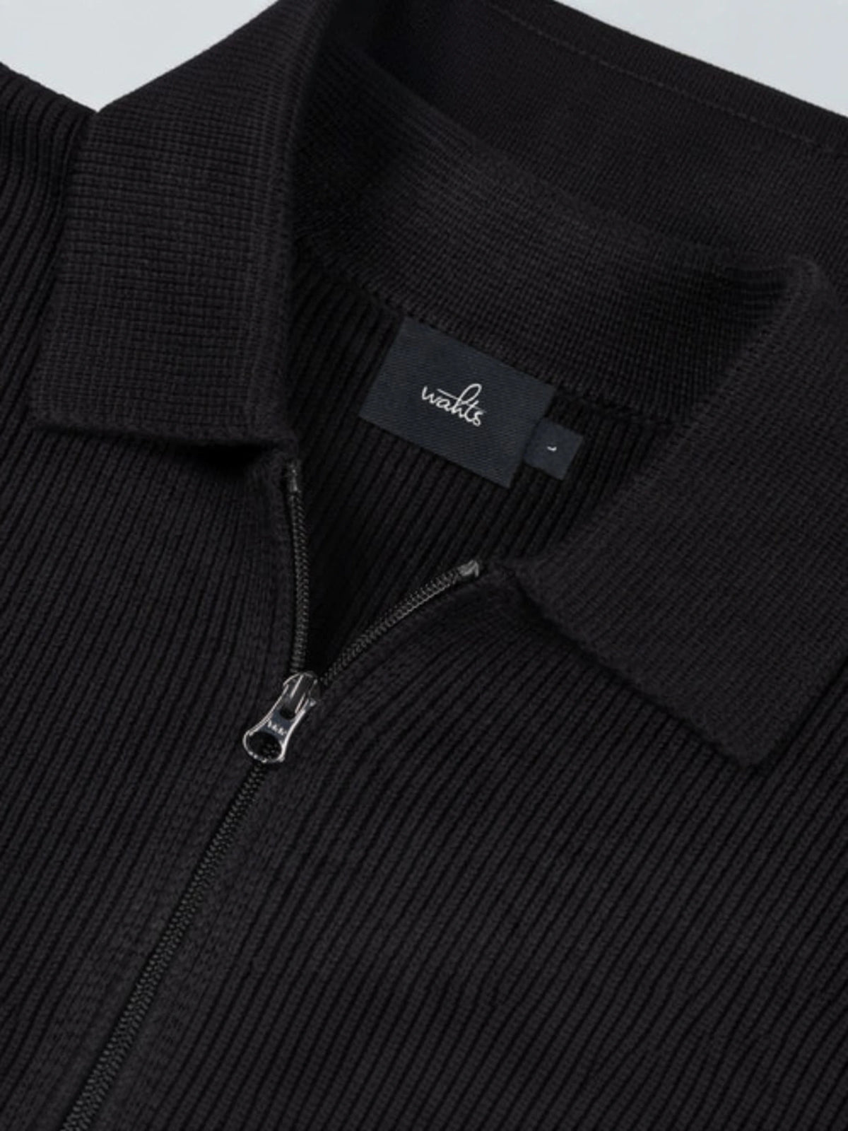 Cotton Merino Heavy Knit Half Zip Polo K 602 CMHKHZP 0226 - Pure Black