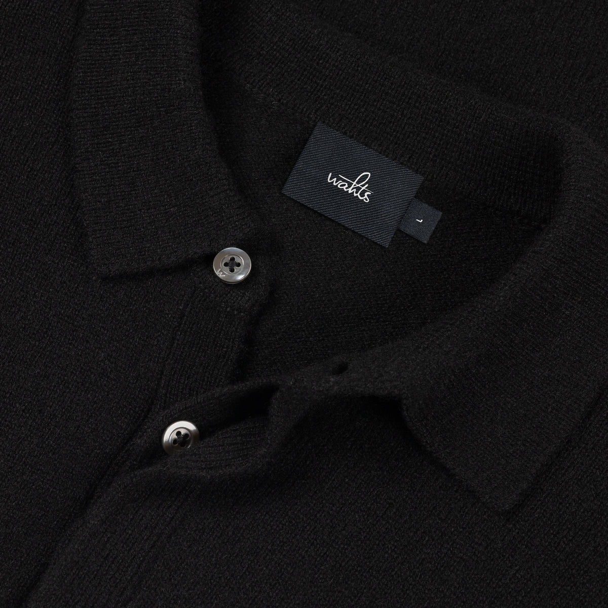 Royal Cashmere Polo Shirt - Pure Black