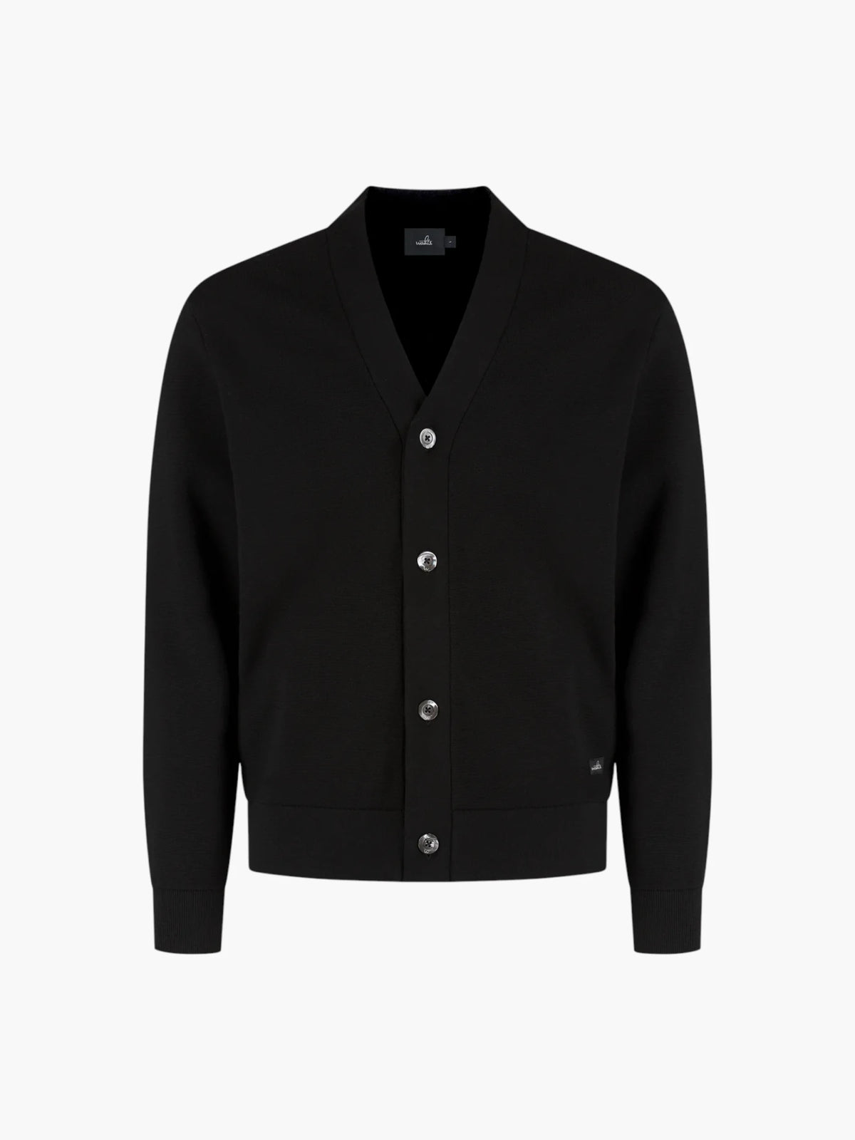 Extrafine Merino Buttoned Cardigan - Pure Black