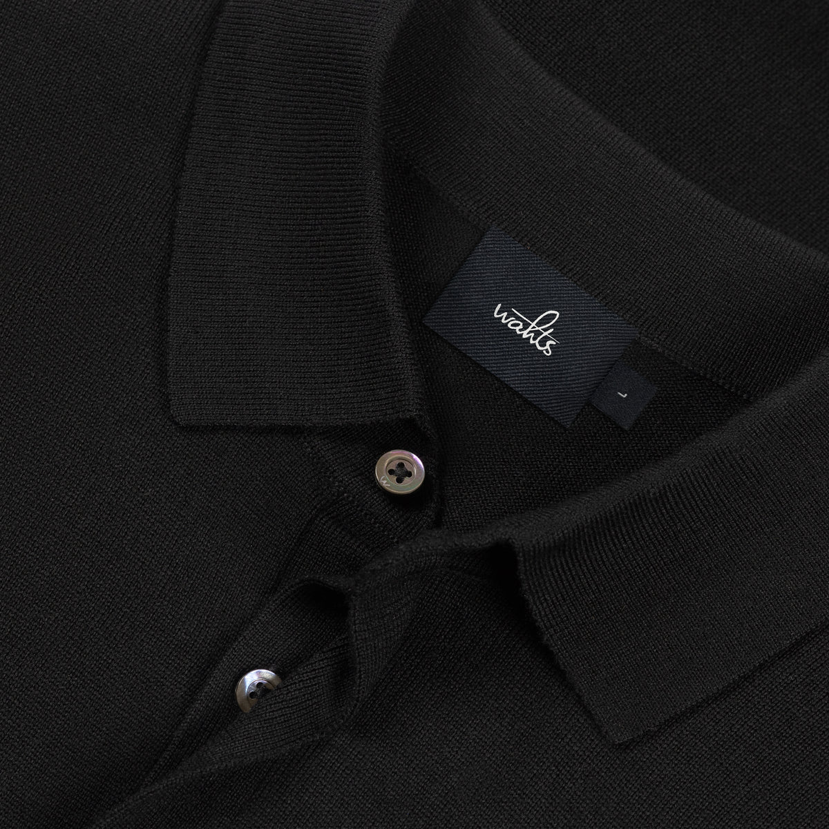 Extrafine Merino Polo Shirt - Pure Black