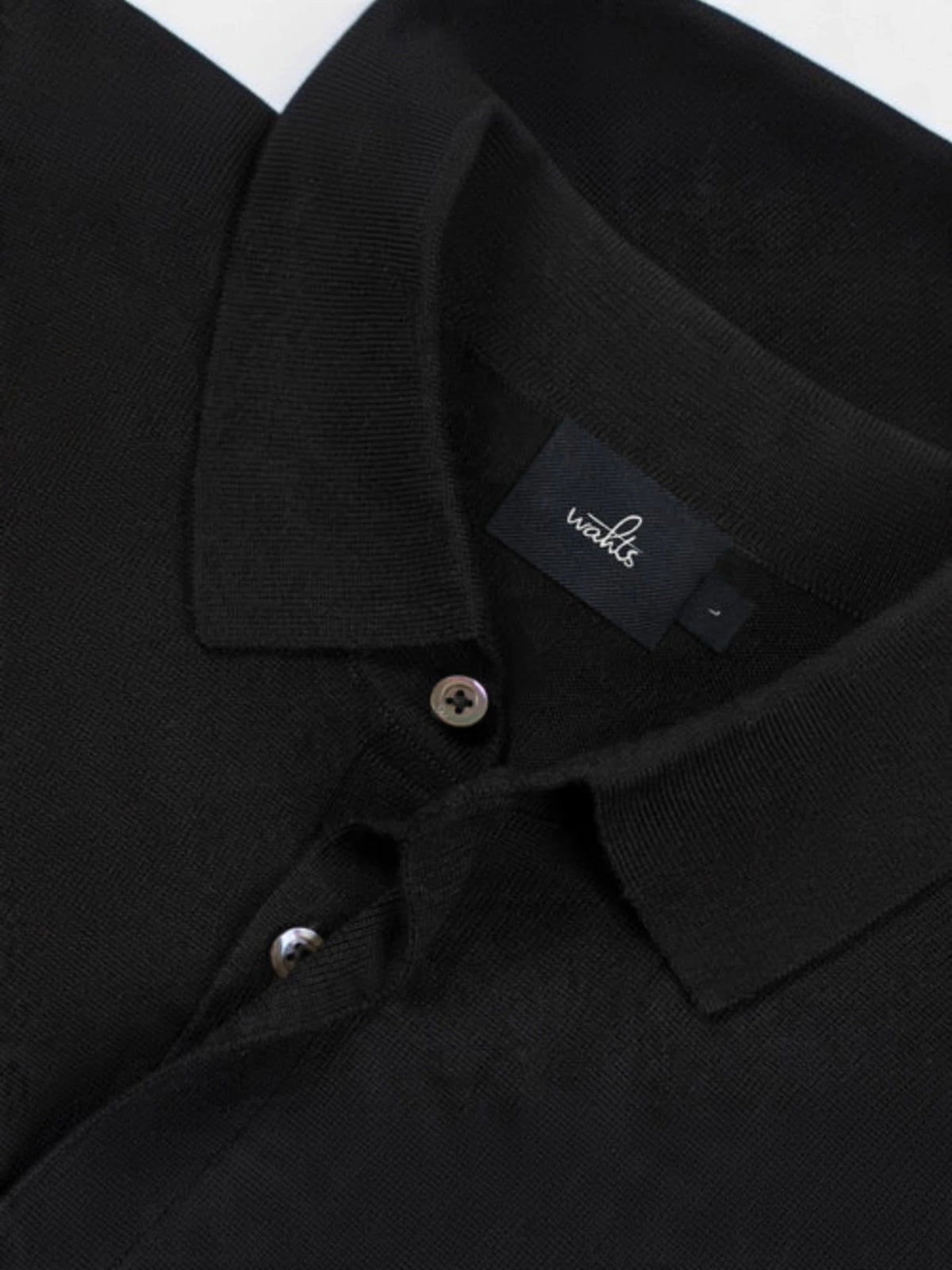 Extrafine Merino Polo Shirt - Pure Black