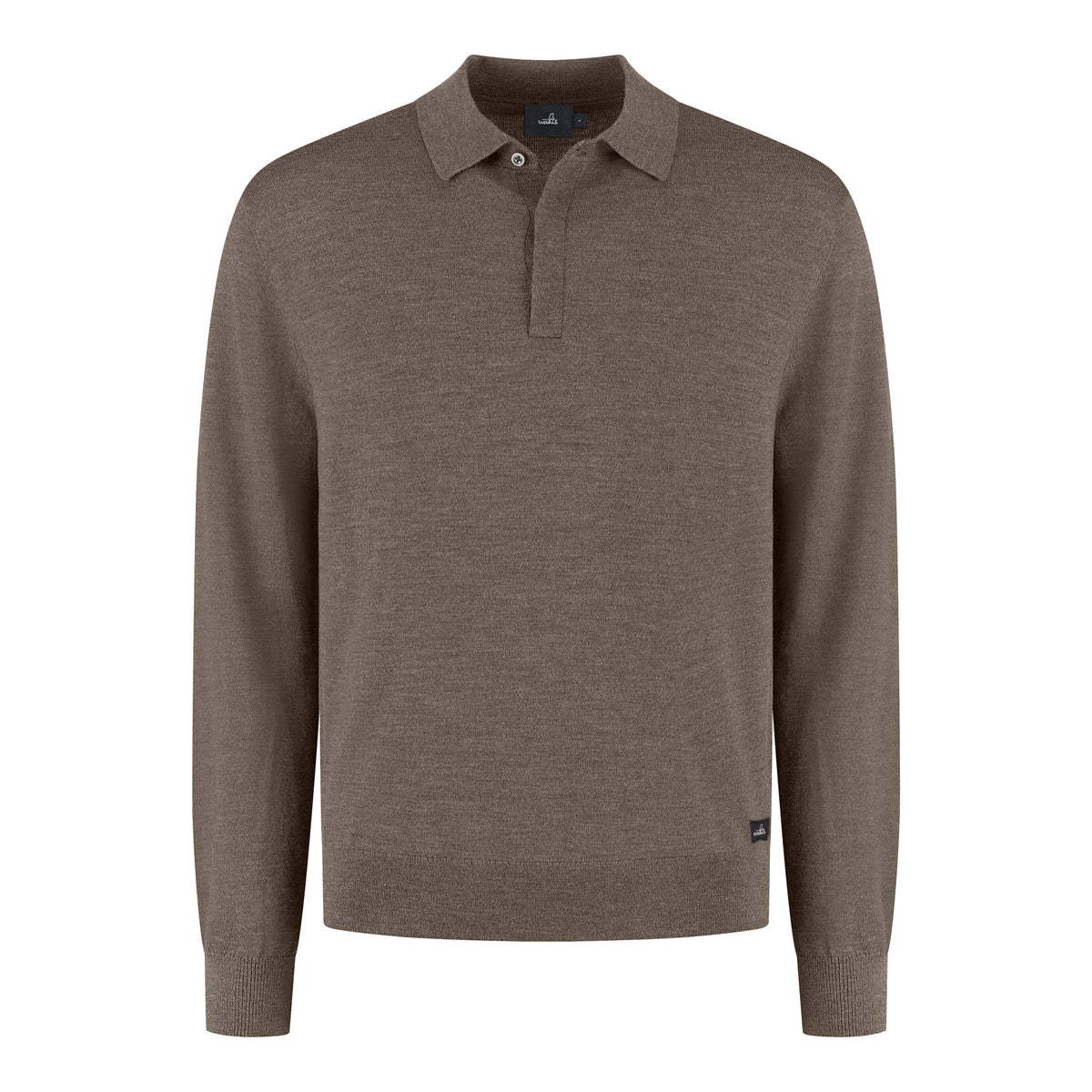Extrafine Merino Polo Shirt - Taupe Melange